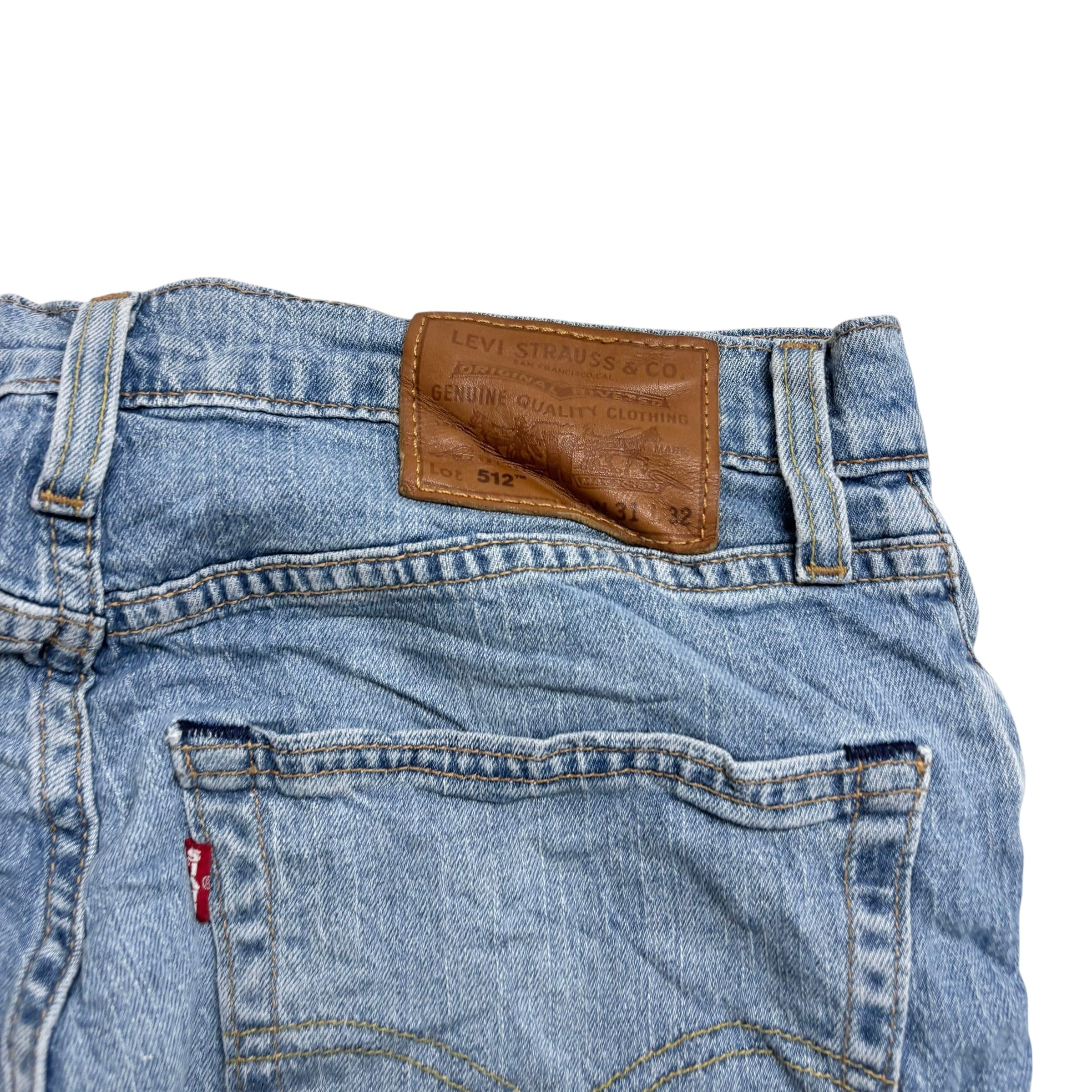 Levis 512 Jeans W31 L32 Mens Light Blue Slim Taper Fit Stretch Premium Denim (E)