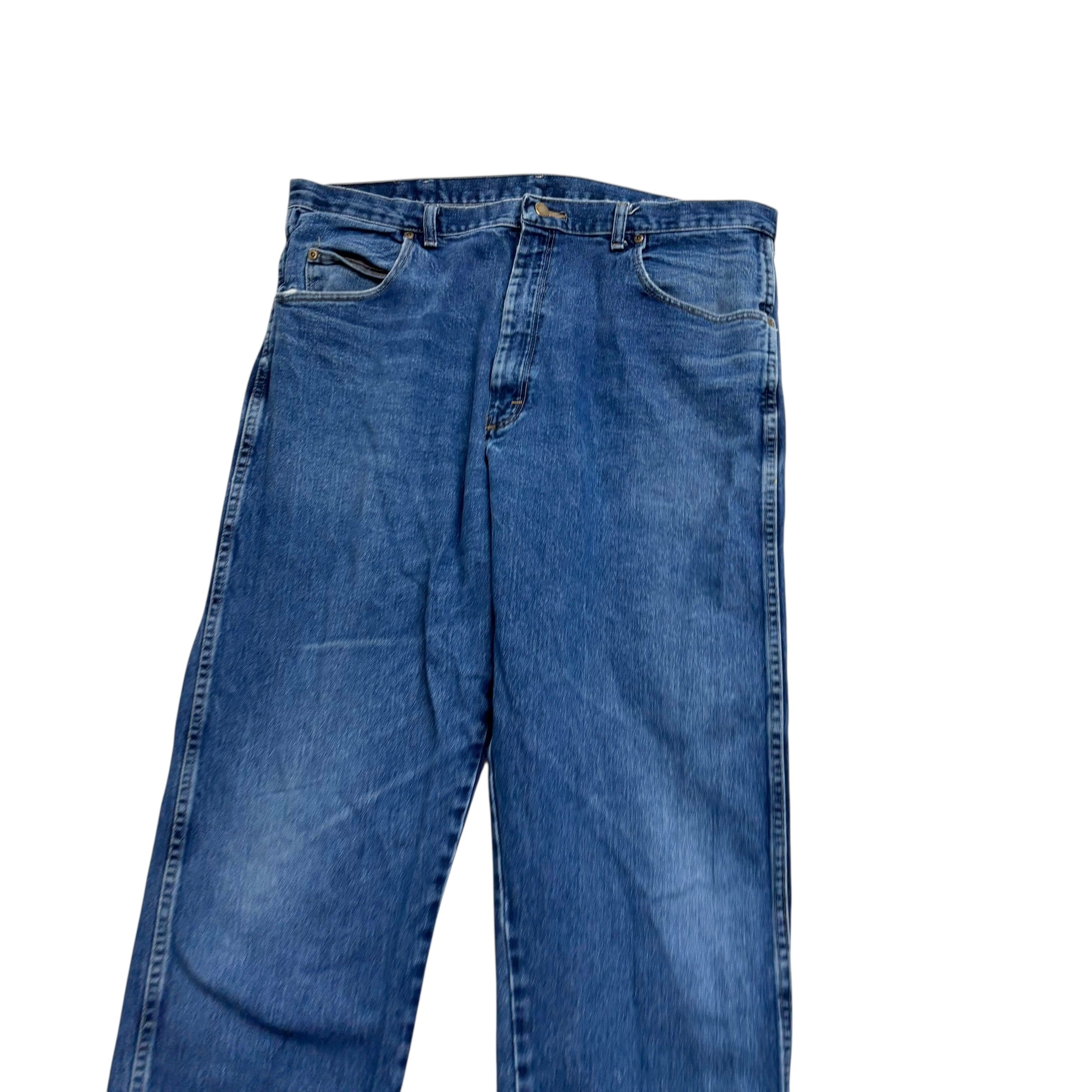 Wrangler Jeans W40 L36 Mens Mid Blue Relaxed Straight Fit Denim (F)