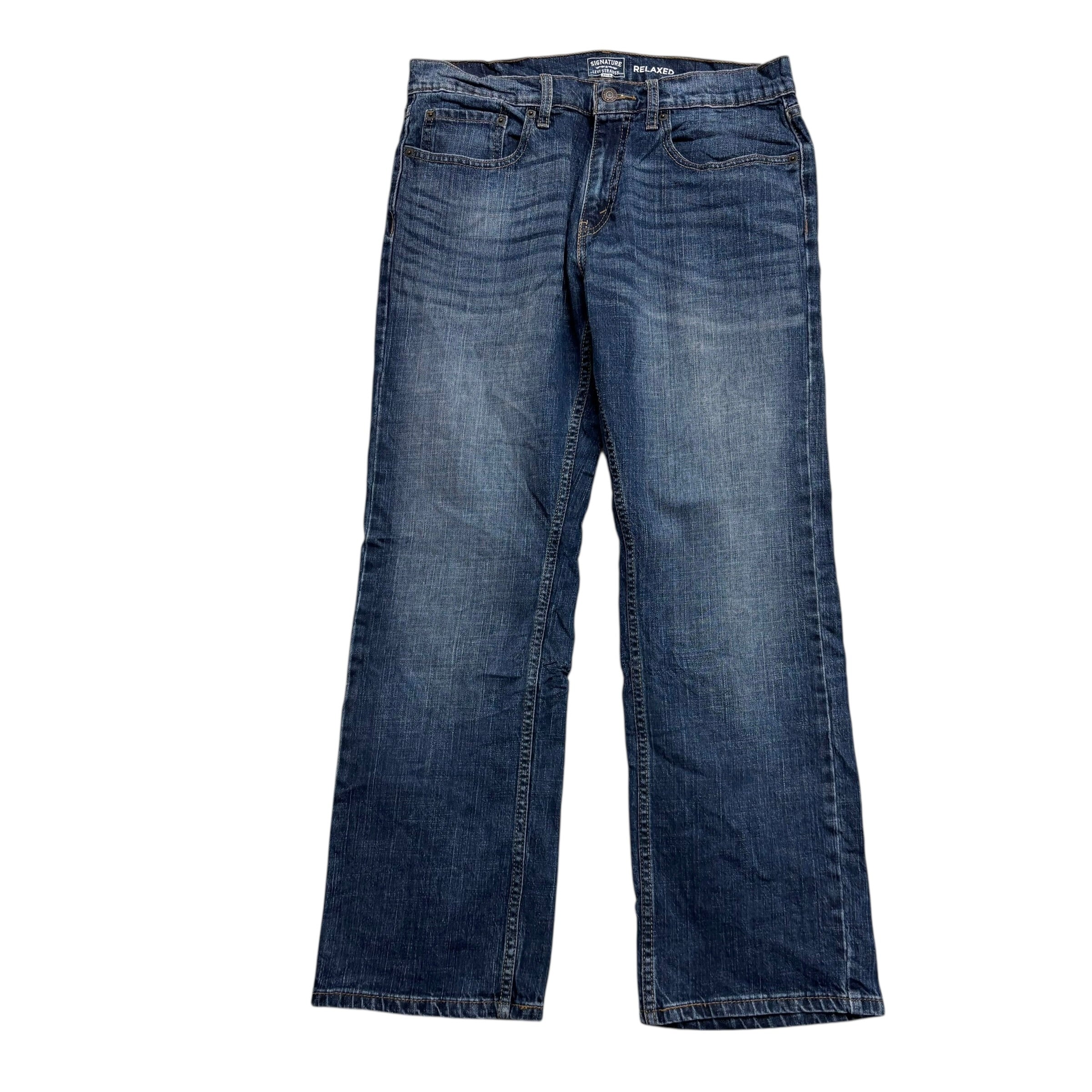 Levis Signature Jeans W32 L30 Mens Dark Blue Baggy Relaxed Fit Stretch (E)