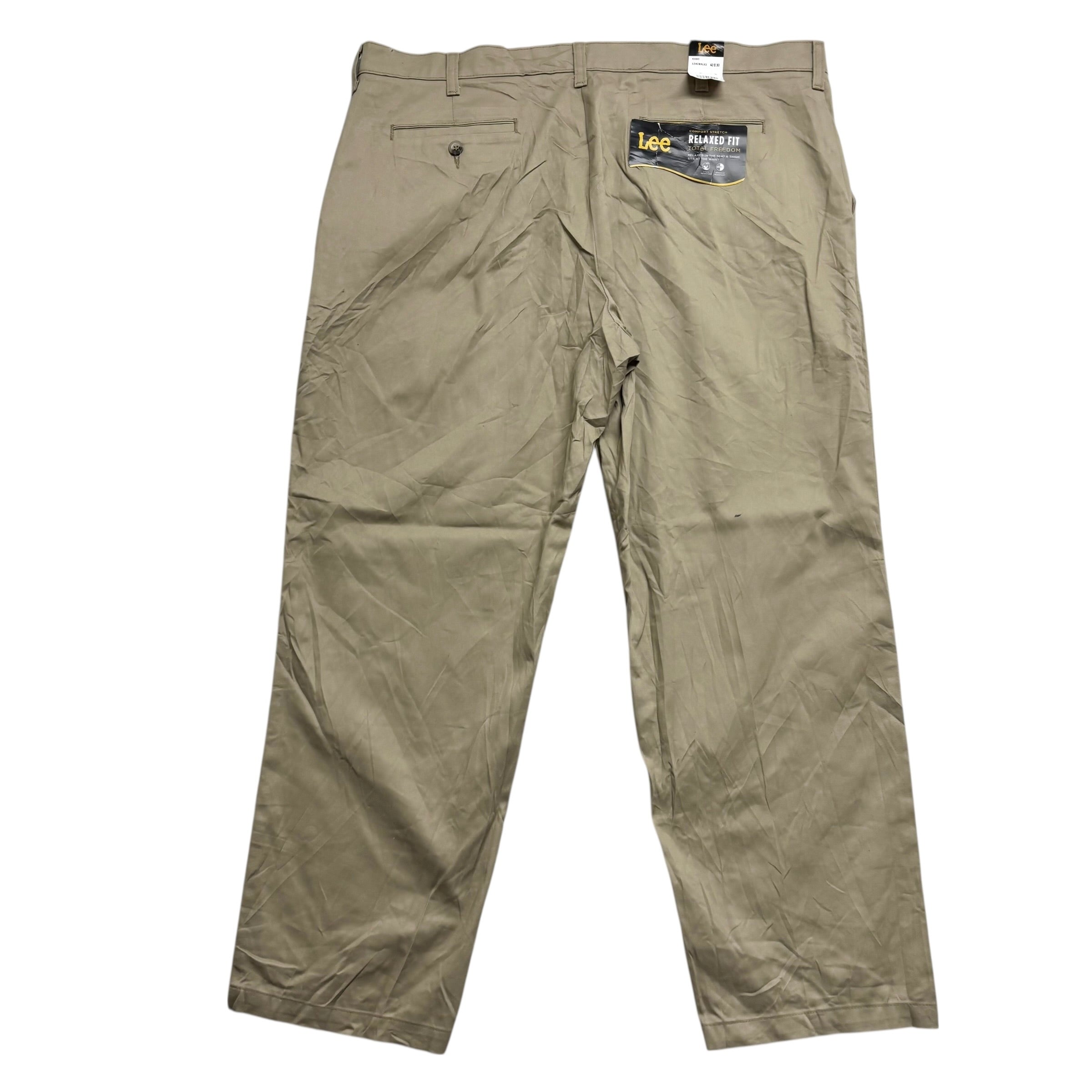 Lee Trousers W40 L30 Mens Khaki Relaxed Fit Total Freedom Pants NWT