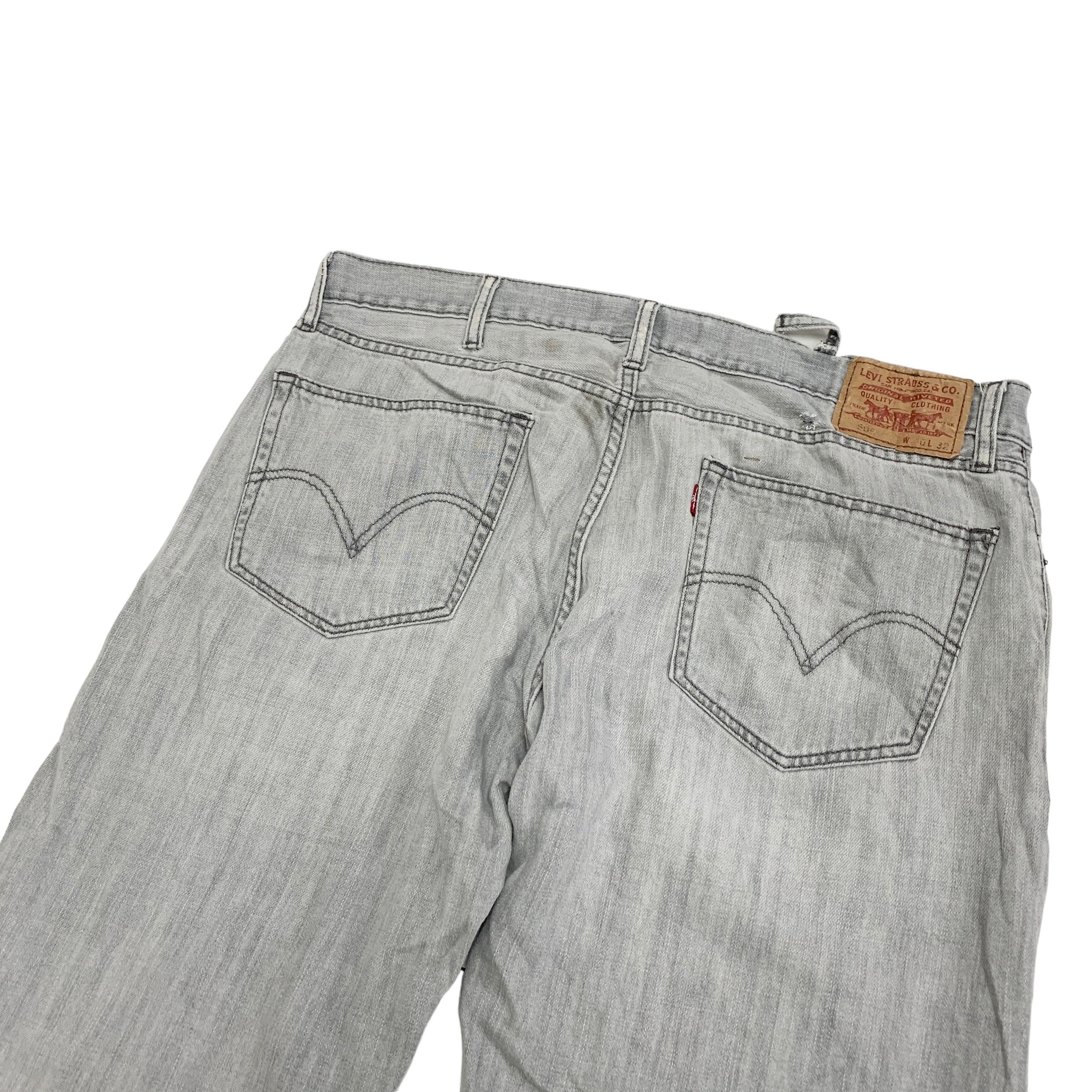 Levis 505 Jeans W40 L32 Mens Grey Regular Straight Fit Vintage Denim