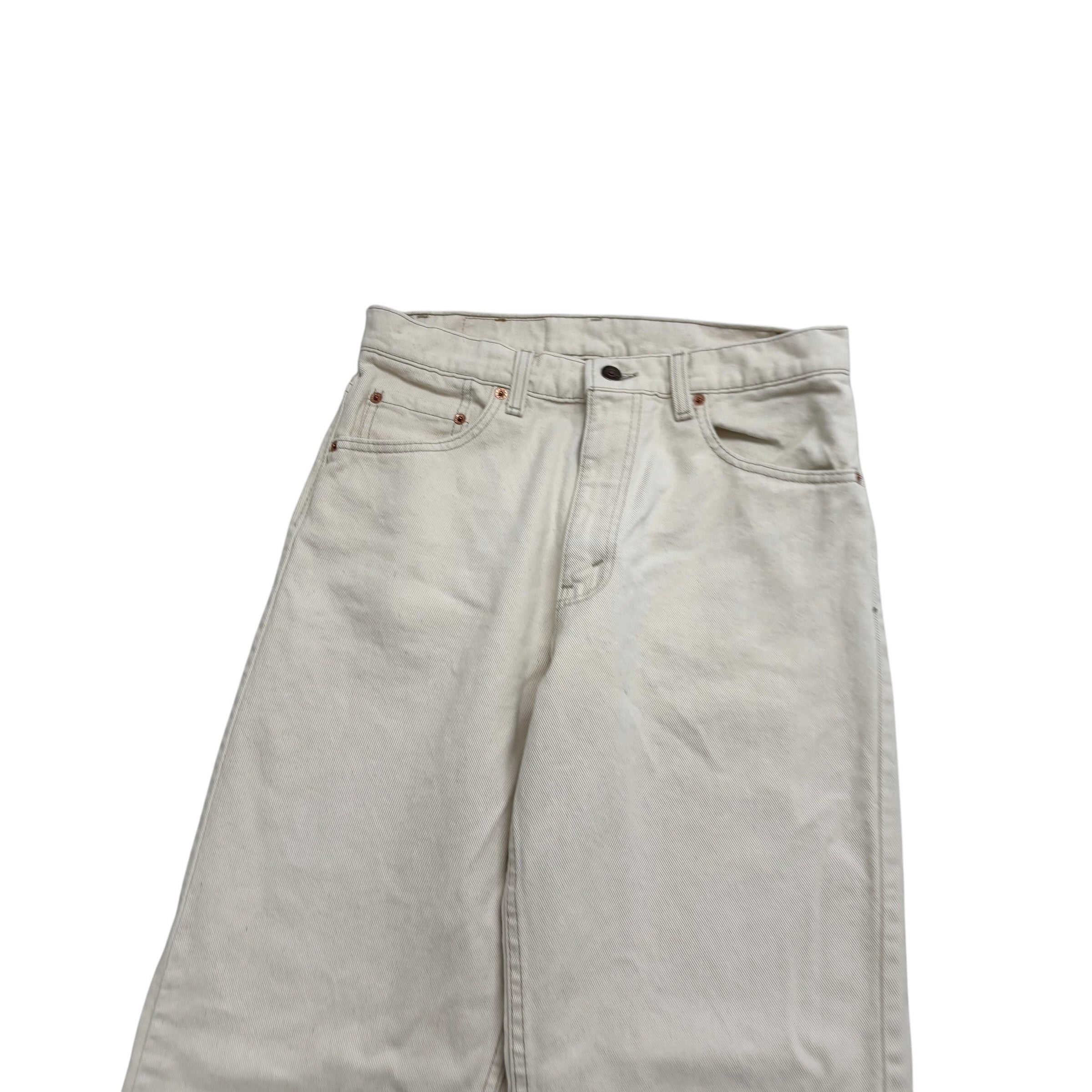 Levis 550 Jeans W31 L34 Mens Cream Relaxed Tapered Fit Made In USA Vintage