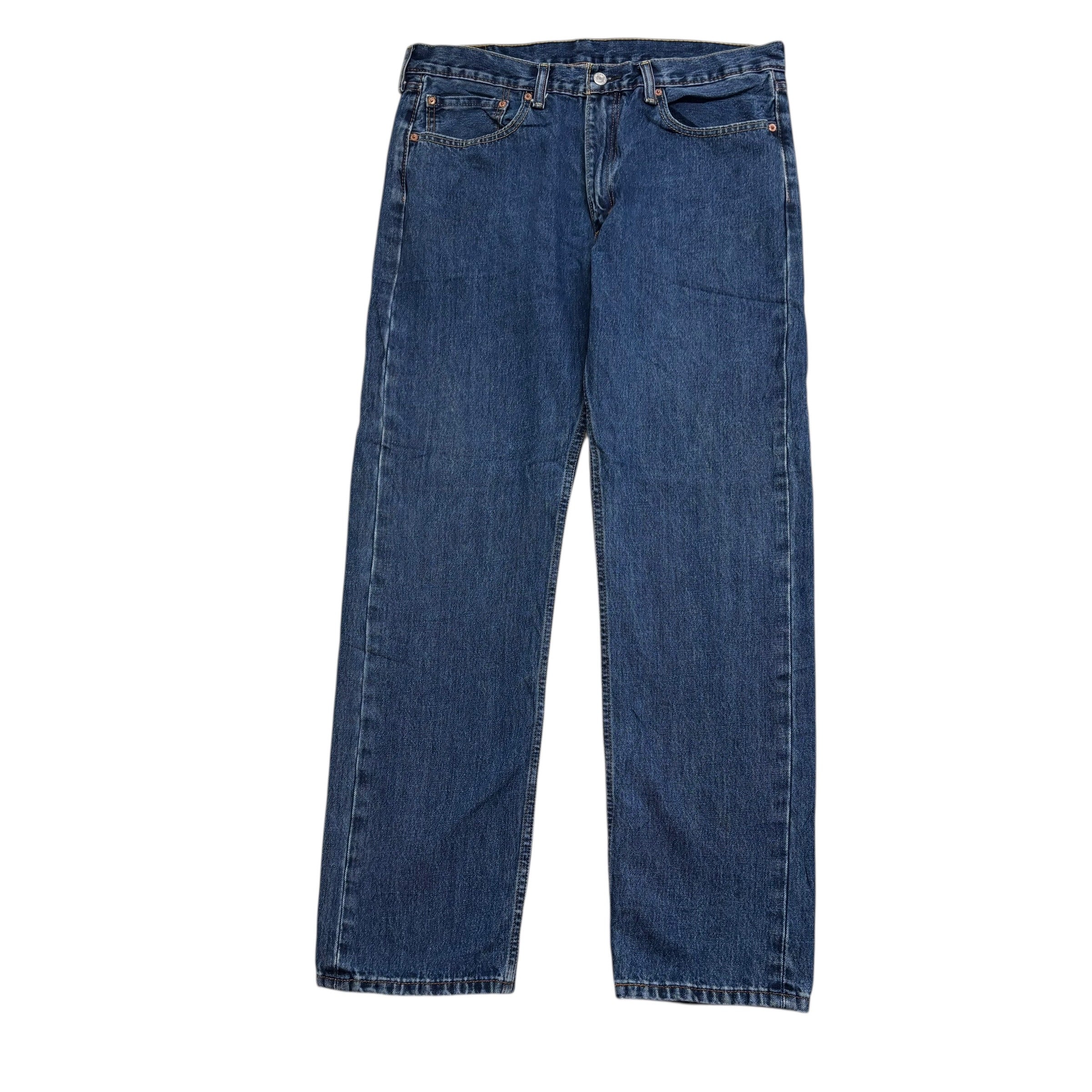 Levis 505 Jeans W36 L32 Mens Mid Blue Regular Straight Fit Denim