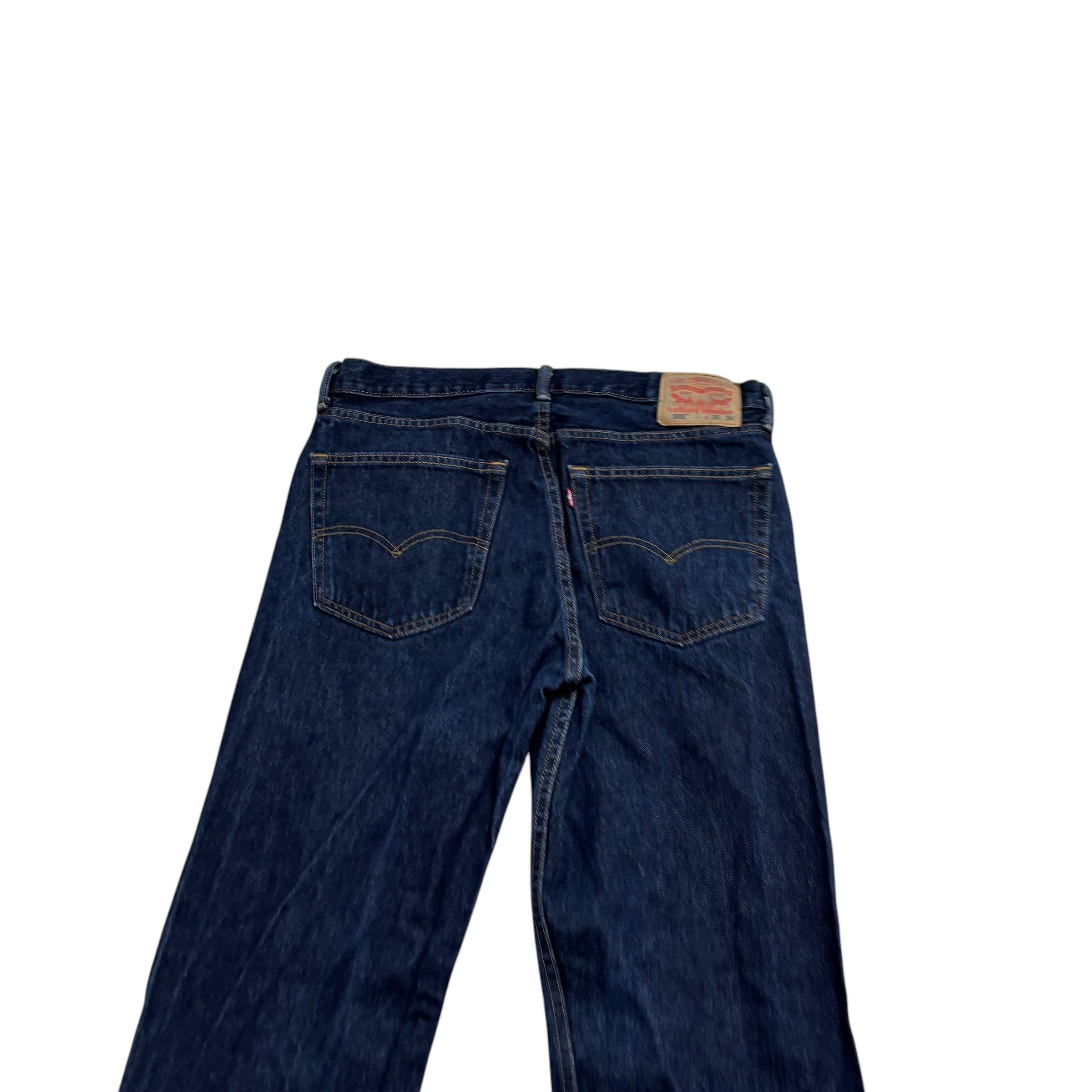 Levis 505 Jeans W36 L34 Mens Dark Blue Regular Straight Fit Denim