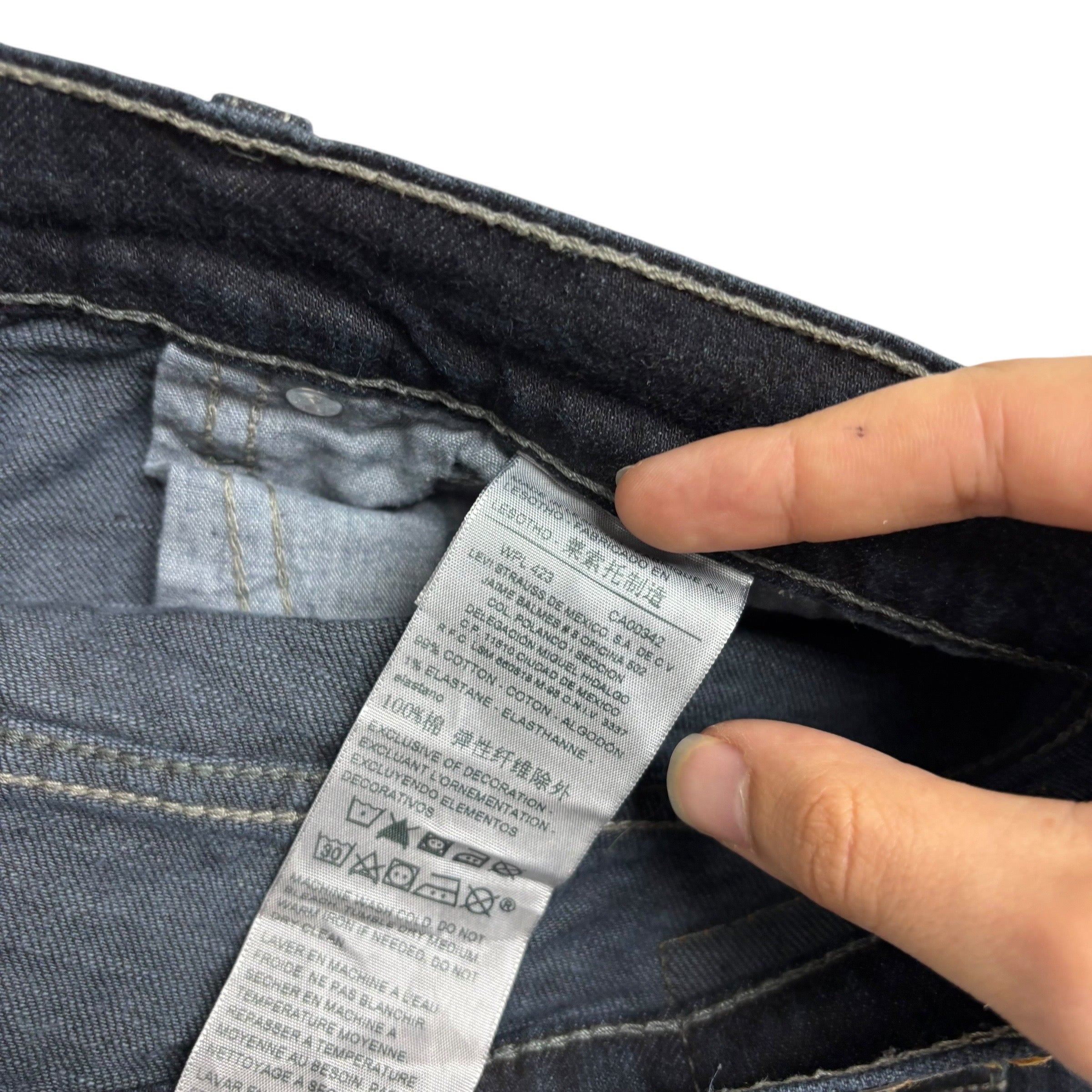Levis Signature Jeans W33 L30 Mens Navy Blue Slim Fit Stretch Denim (E)