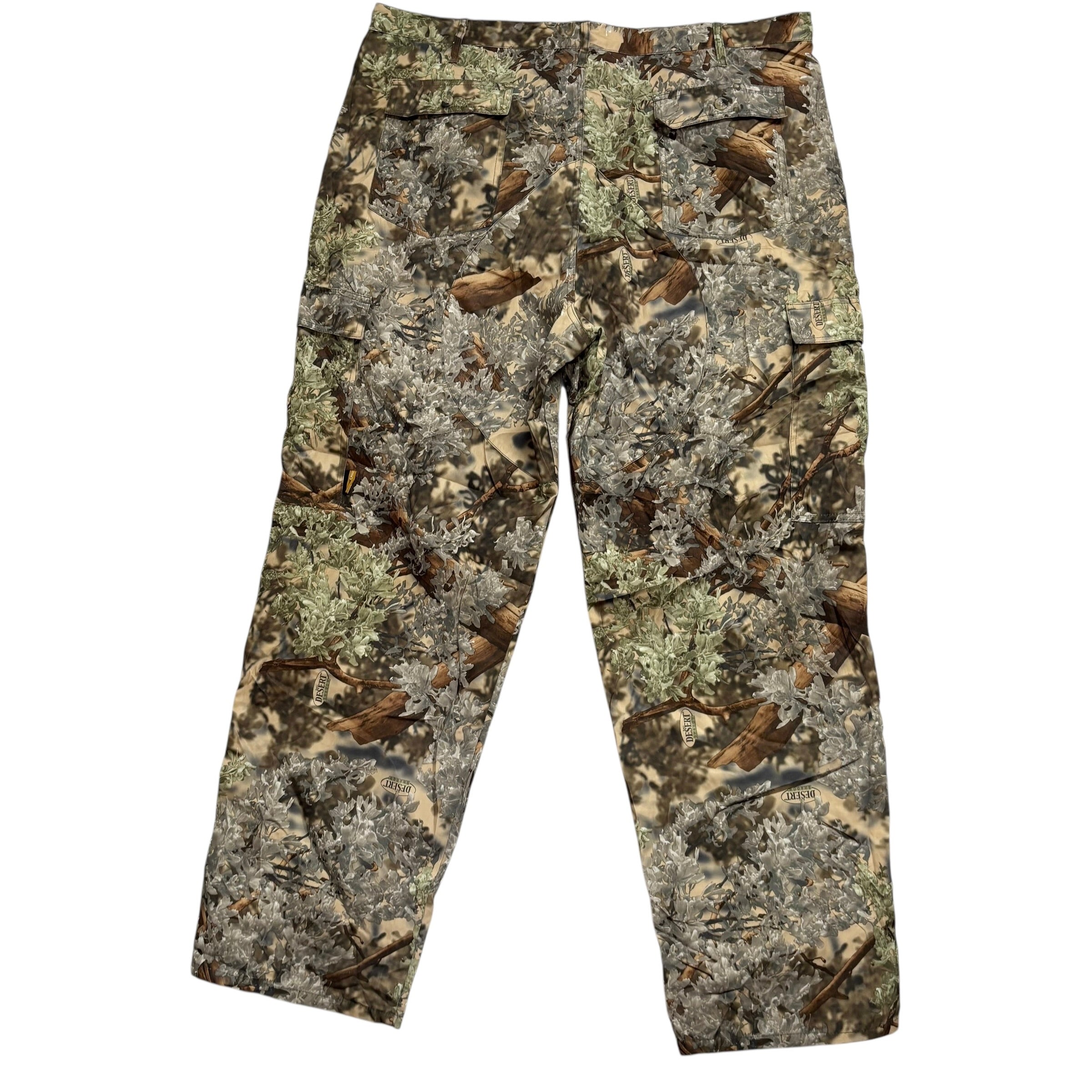 Camouflage Trousers W42 L32 Mens Cargo Pants Polyester Relaxed Fit (E)