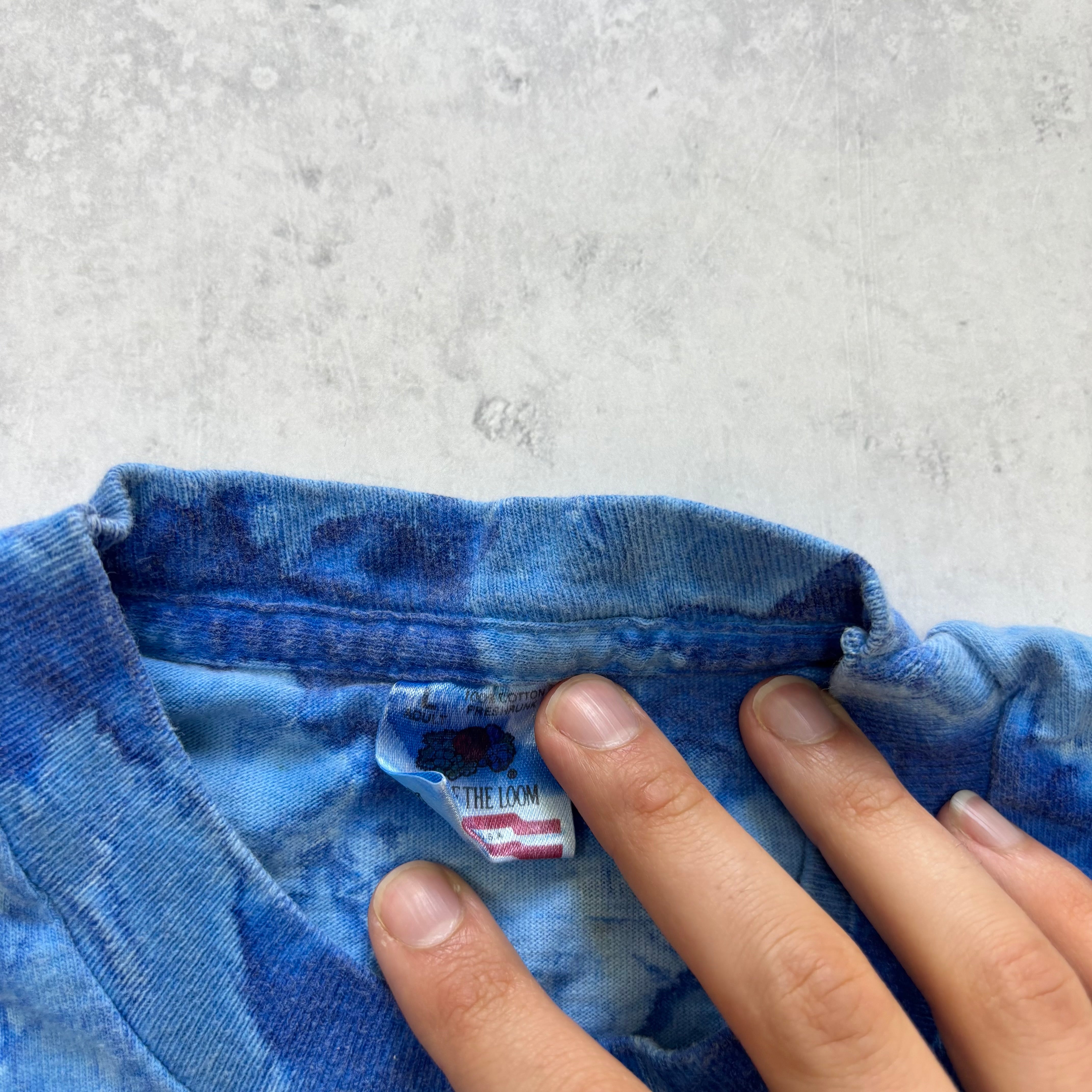 Vintage T Shirt Mens Large Blue Single Stitch Graphic Print 90s USA (E)