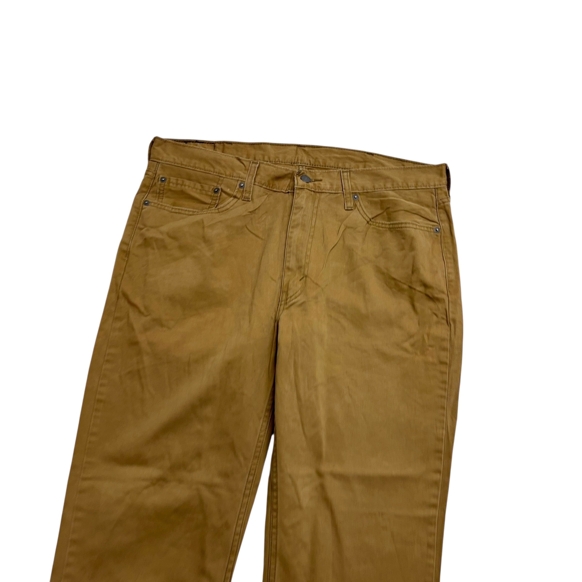 Levis 514 Trousers W38 L32 Mens Tan Regular Straight Fit Pants (E)