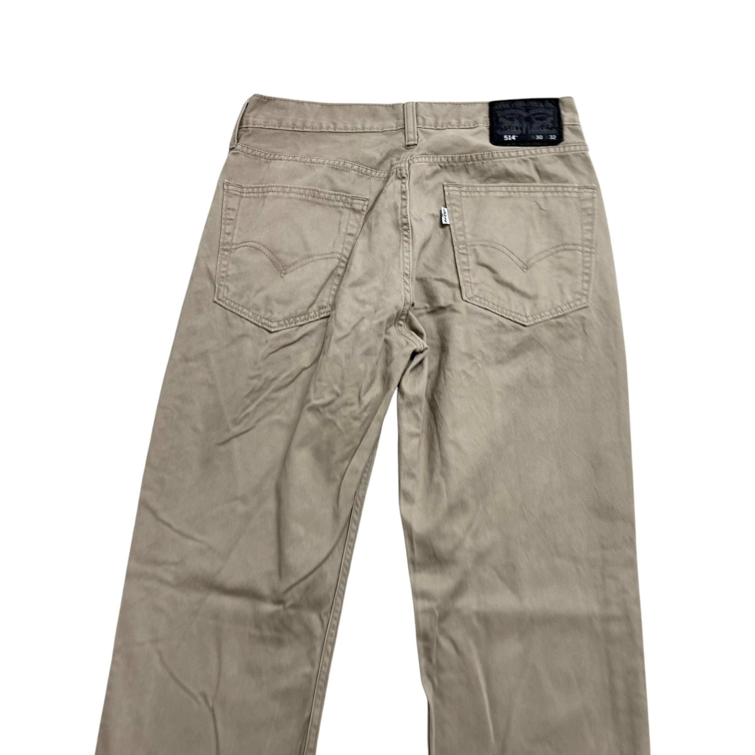 Levis 514 Chino Trousers W30 L32 Mens Beige Cream Regular Straight Pants (E)