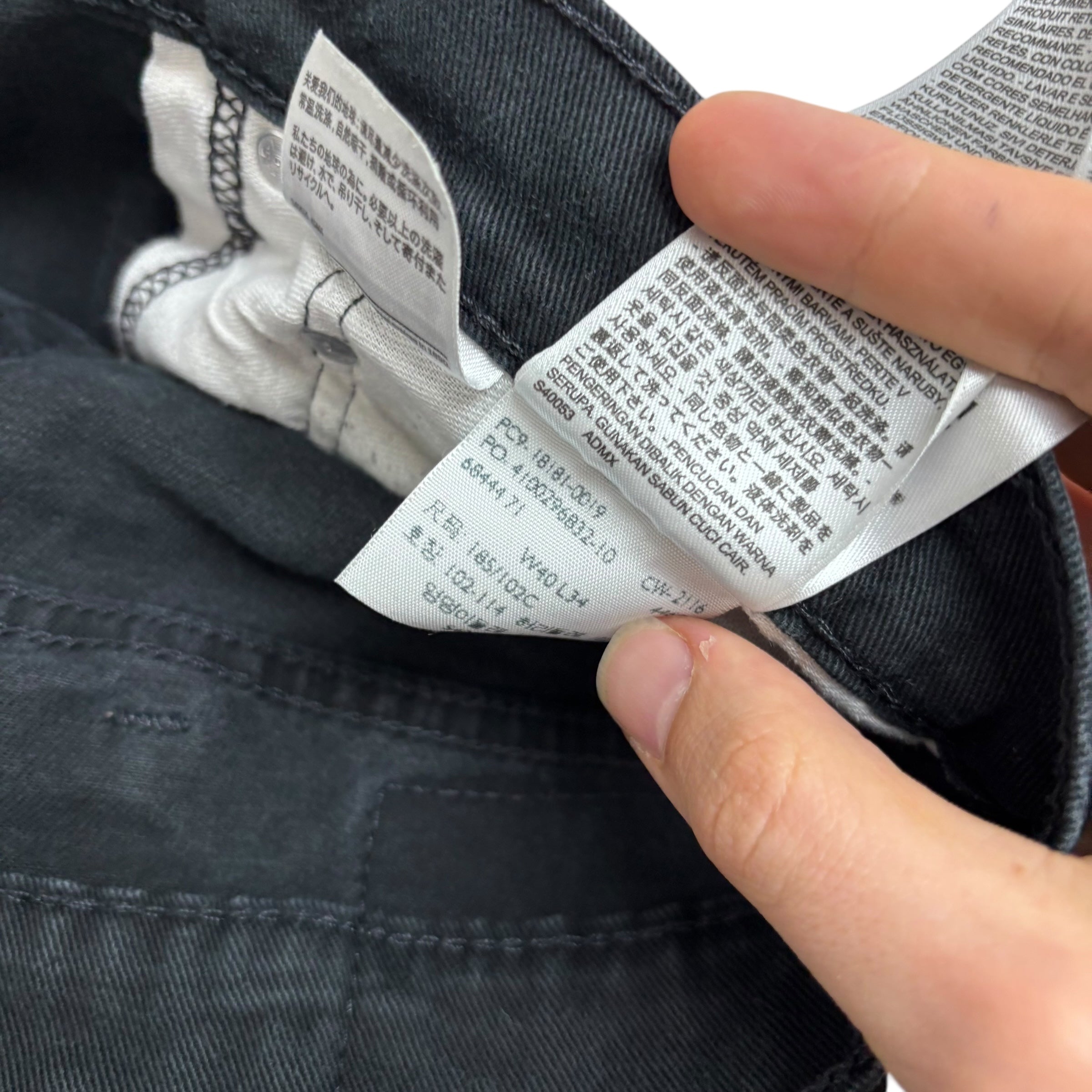 Levis 541 Jeans W40 L34 Mens Black Athletic Tapered Fit Stretch Denim