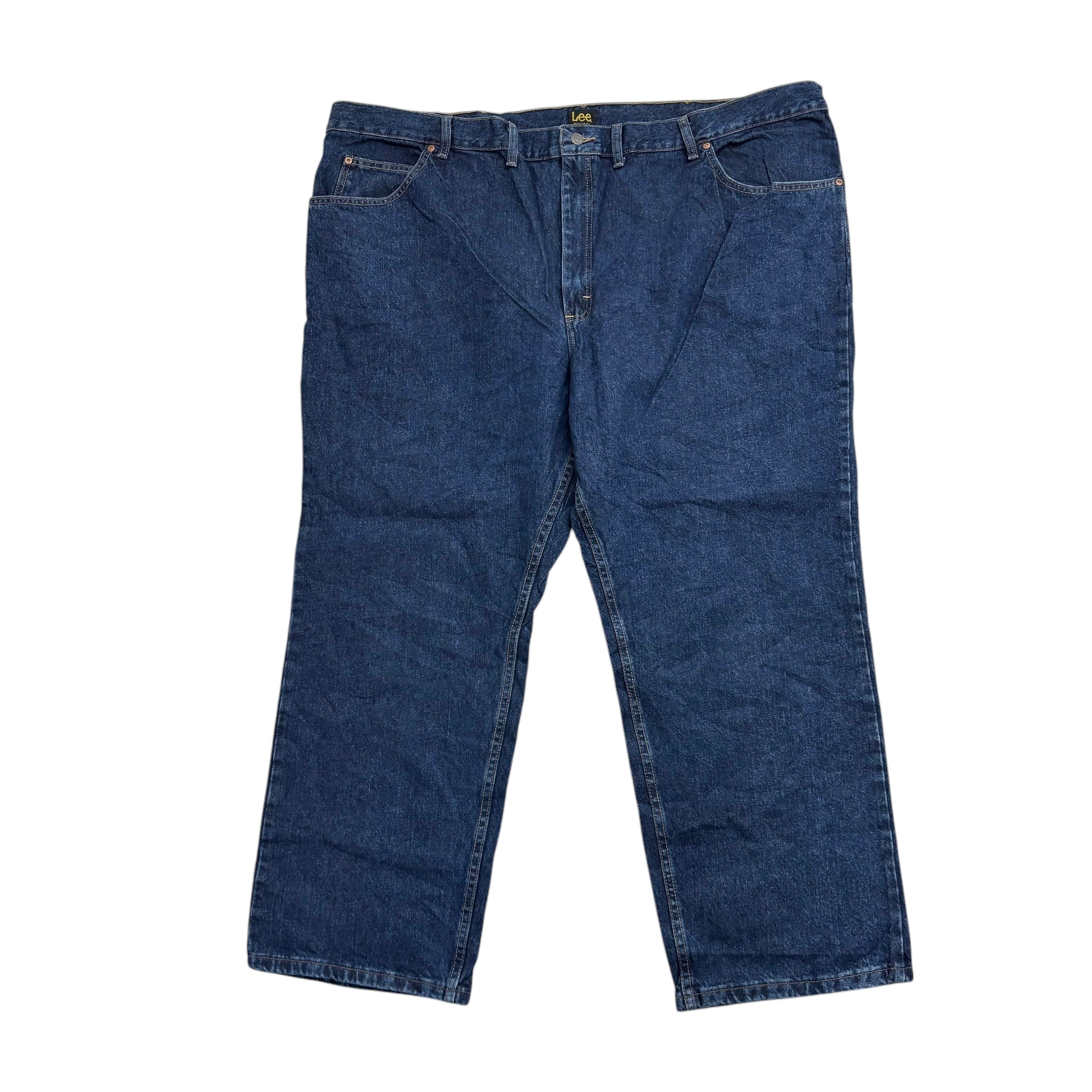 Lee Jeans W52 L30 Mens Dark Blue Regular Straight Fit Vintage Denim (E)