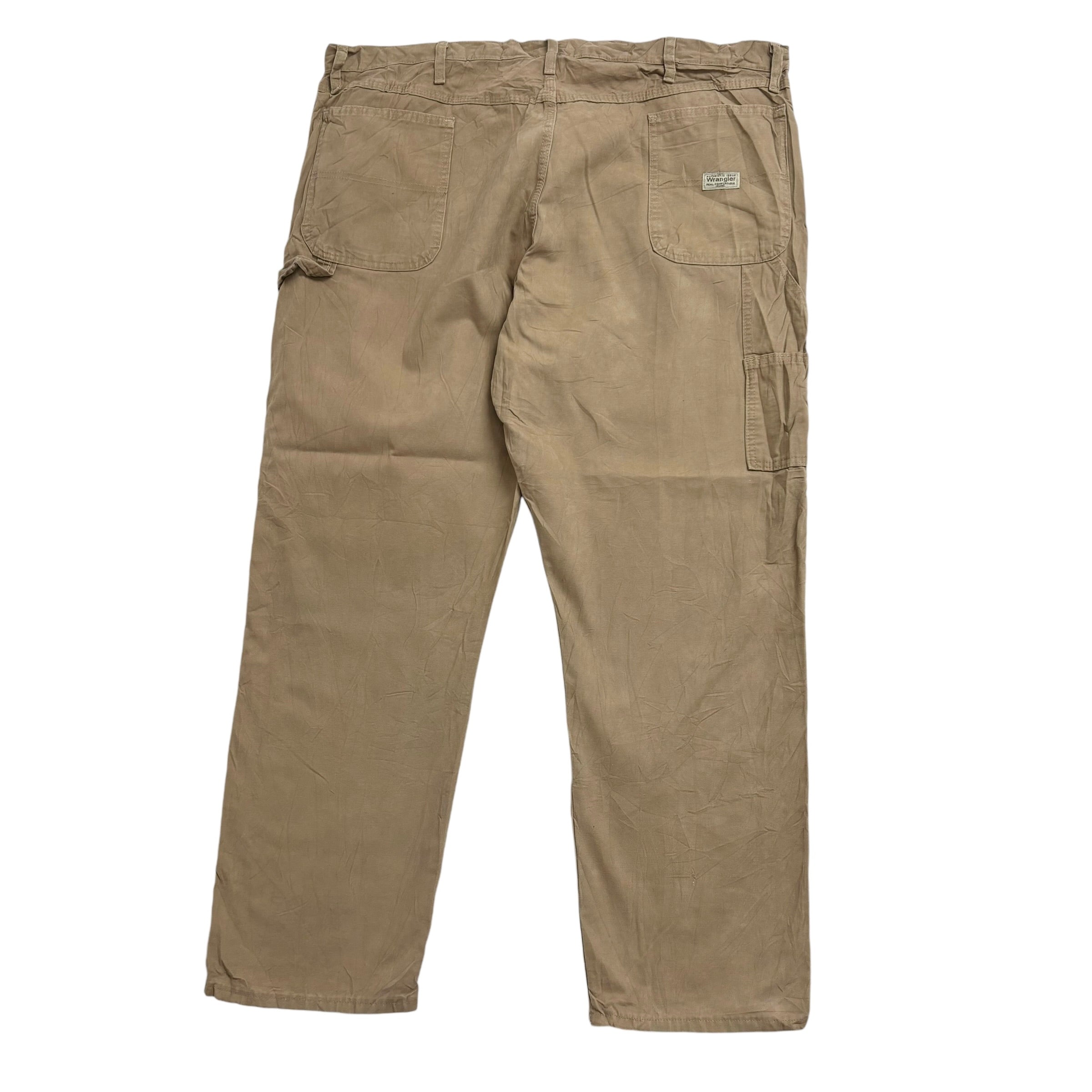 Wrangler Carpenter Pants W42 L32 Mens Brown Tan Baggy Relaxed Straight Fit