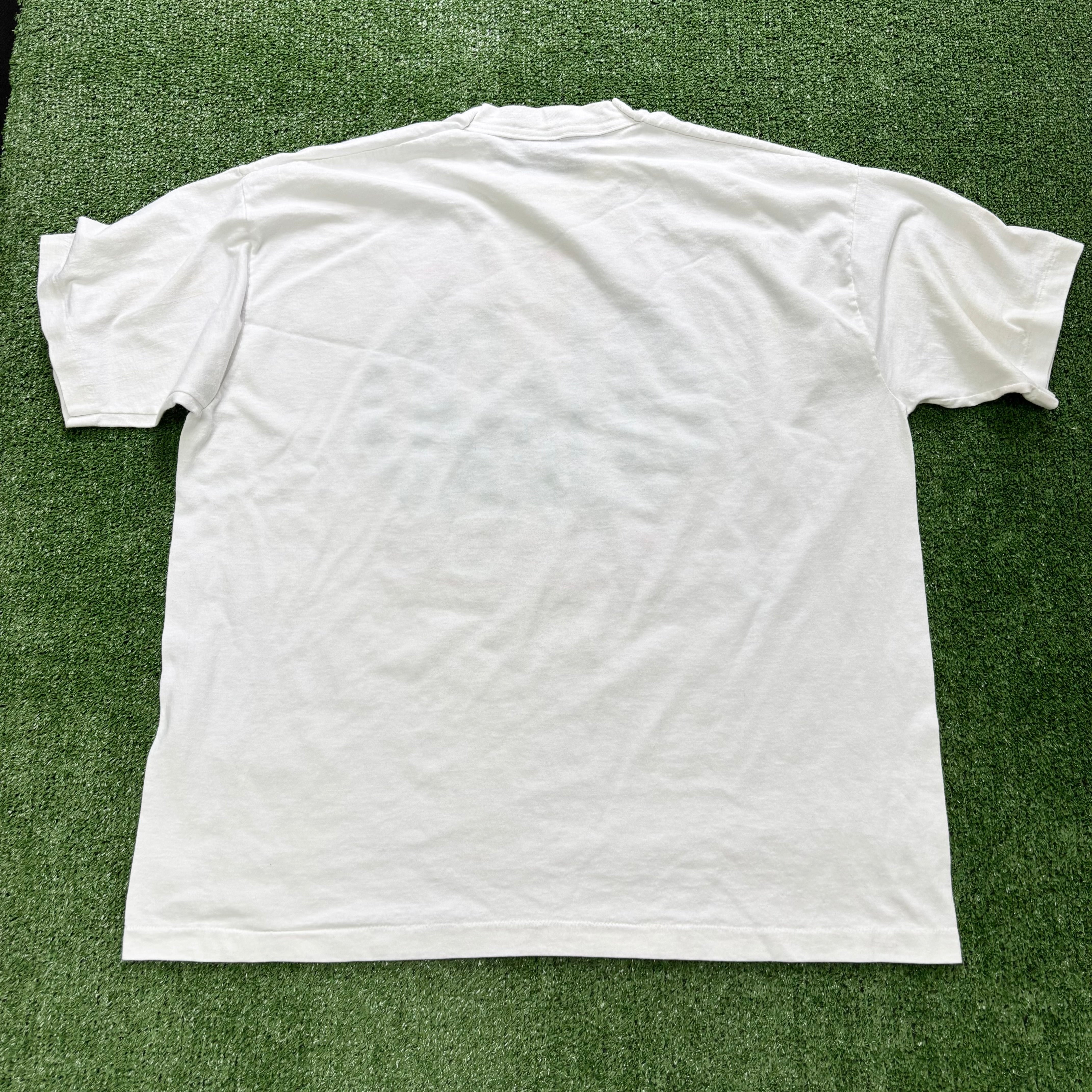 Vintage T Shirt Mens XXL White Single Stitch Graphic Print 90s USA