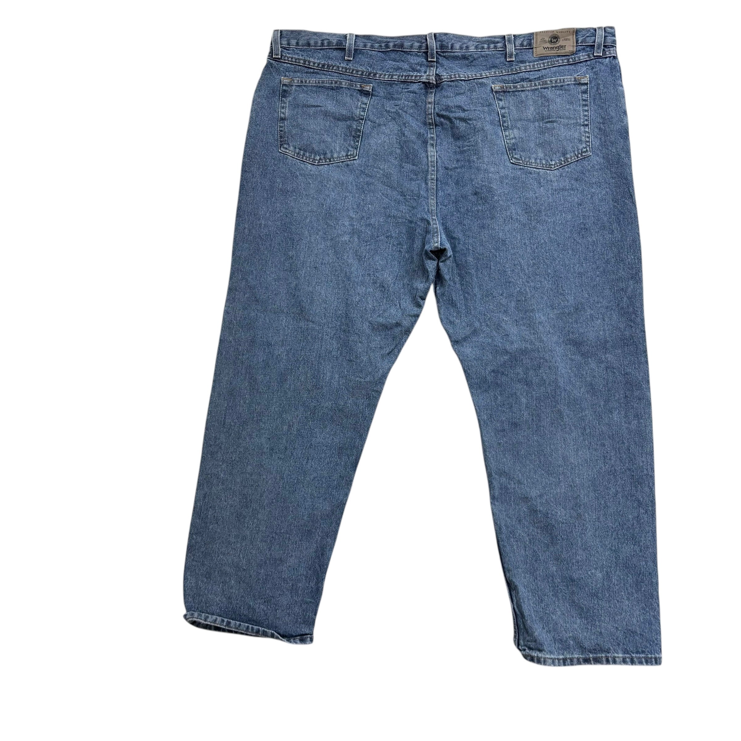Wrangler Jeans W48 L30 Mens Mid Blue Relaxed Straight Fit Denim (E)
