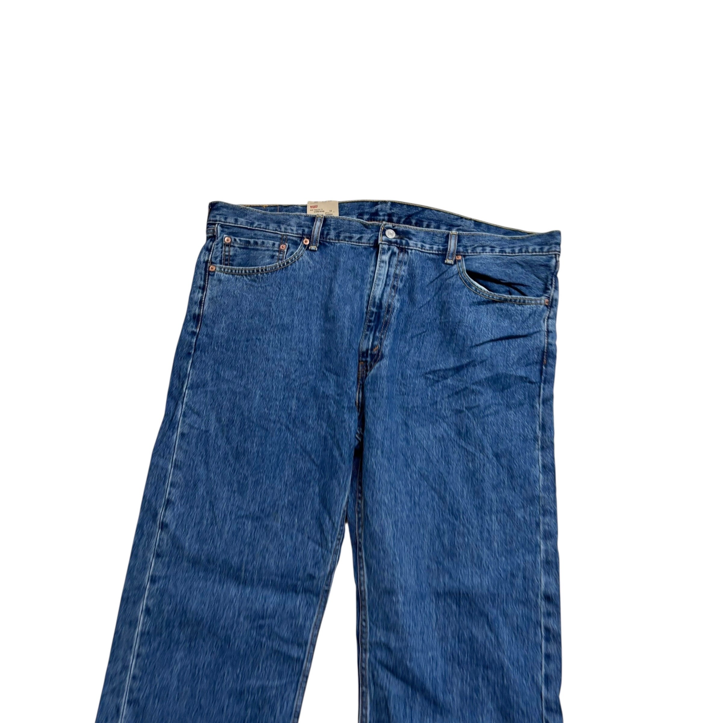 Levis 505 Jeans W42 L32 Mens Mid Blue Regular Straight Fit Denim (E)