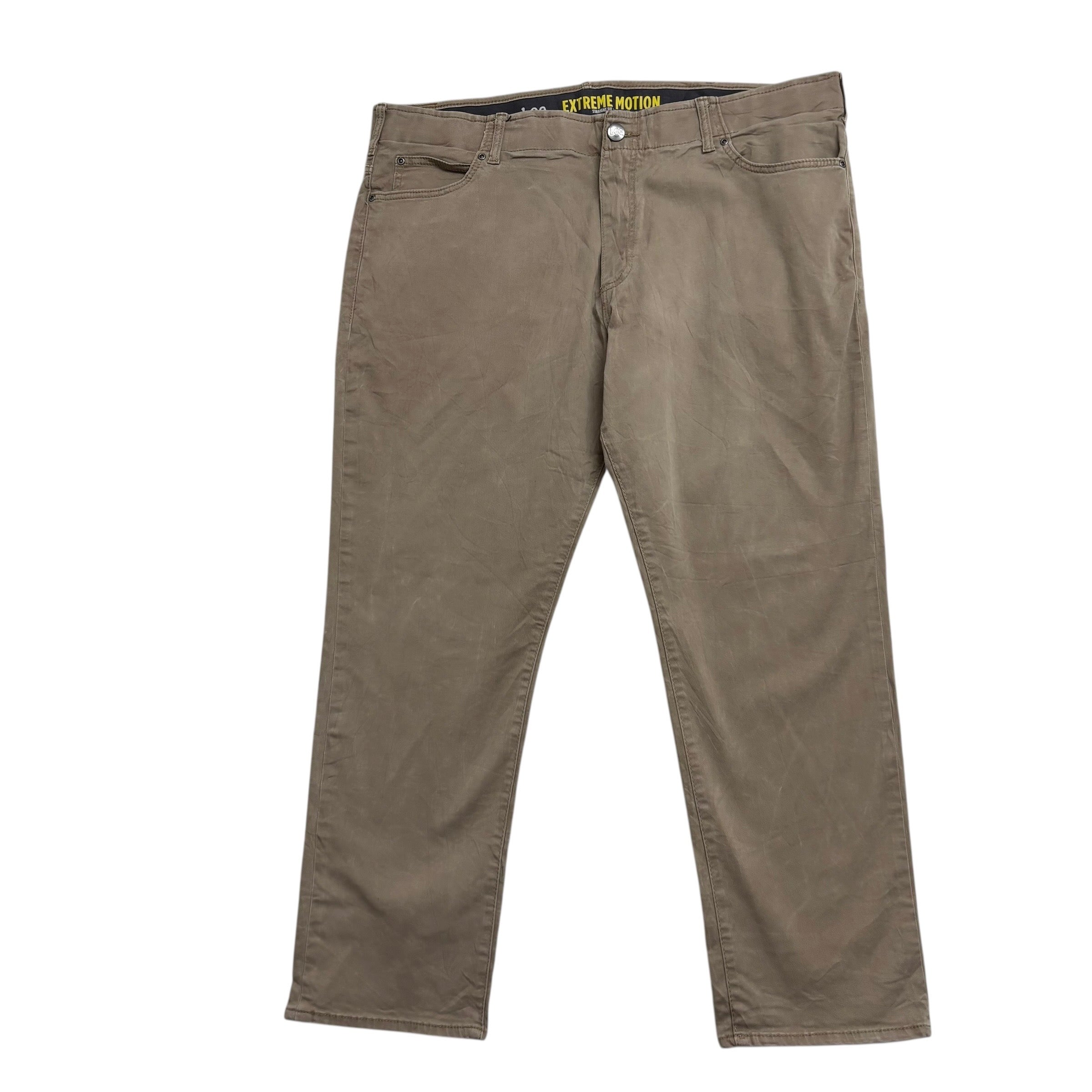 Lee Trousers W42 L29 Mens Brown Regular Tapered Fit Stretch Pants (E)
