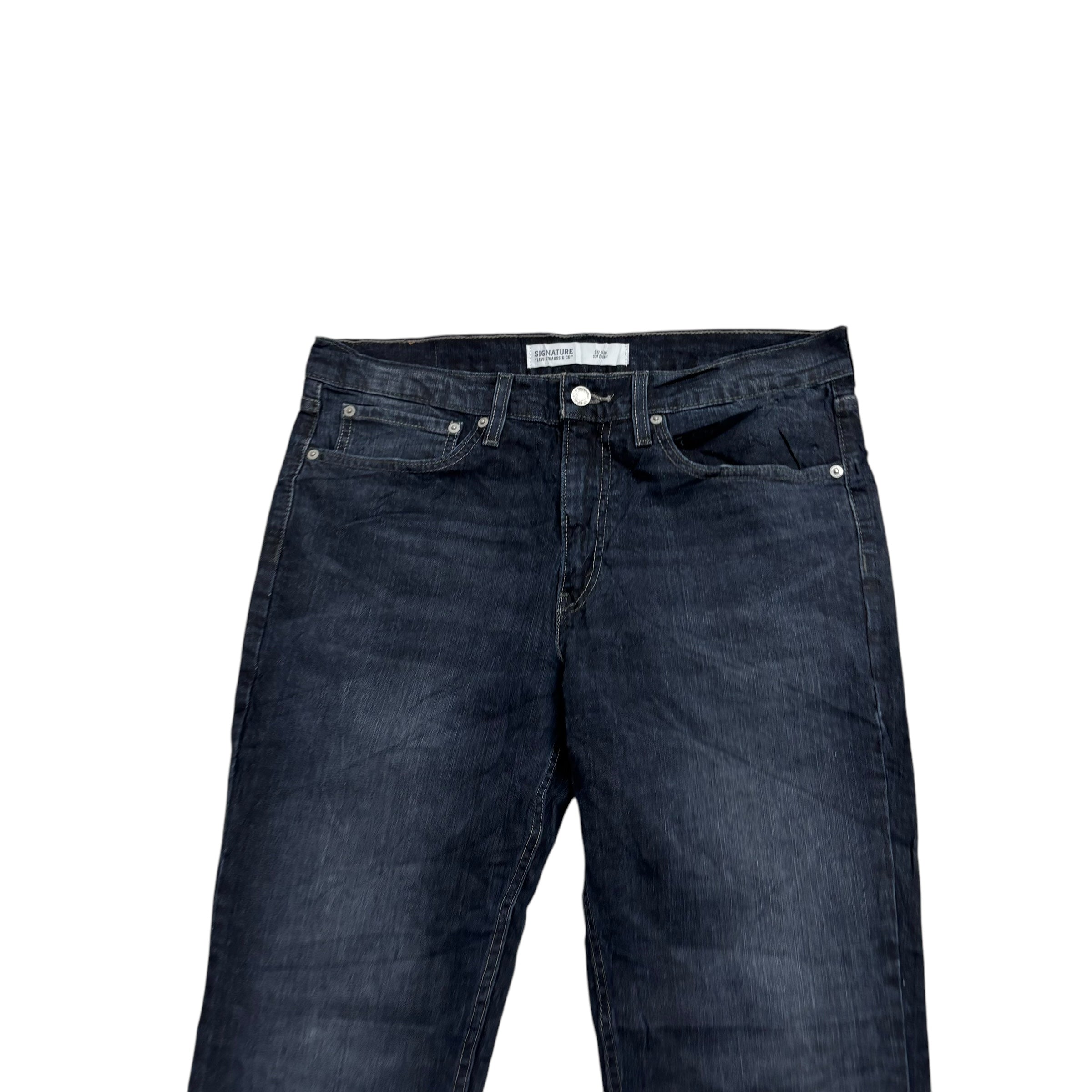 Levis Signature Jeans W34 L32 Mens Dark Blue Slim Fit Stretch Denim (E)