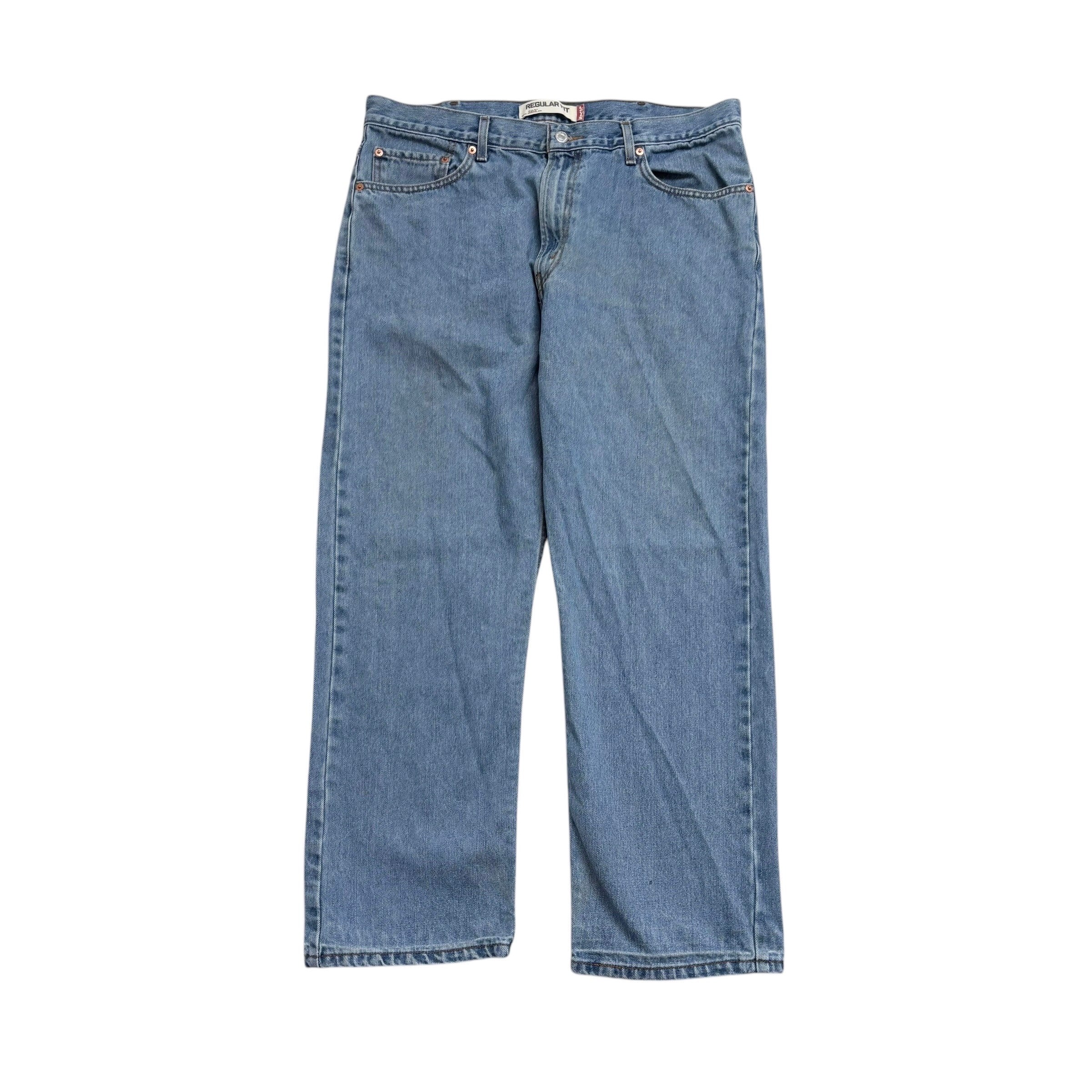 Levis 505 Jeans W38 L29 Mens Light Blue Regular Straight Fit Vintage Denim