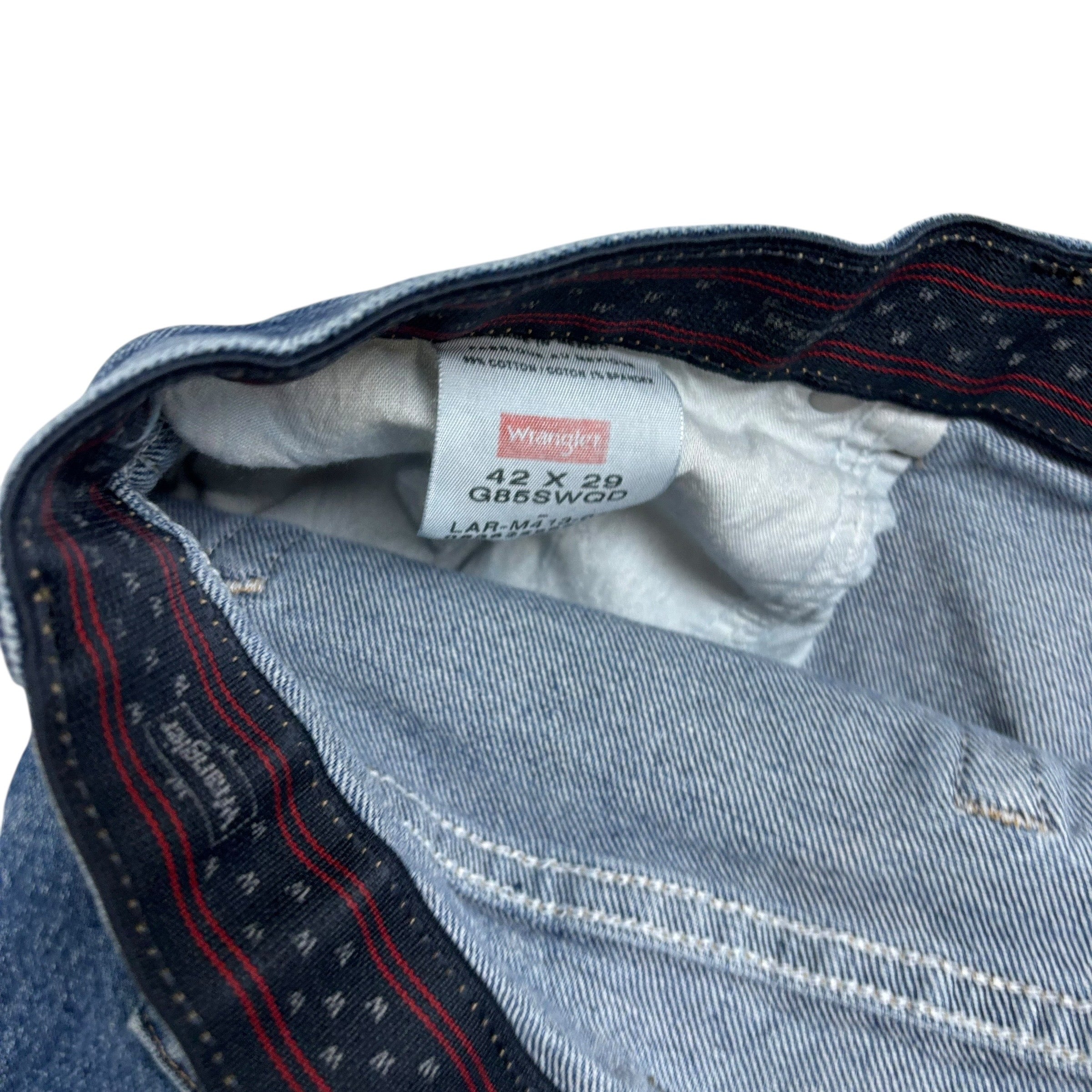 Wrangler Jeans W42 L26 Mens Mid Blue Regular Straight Fit Stretch Denim