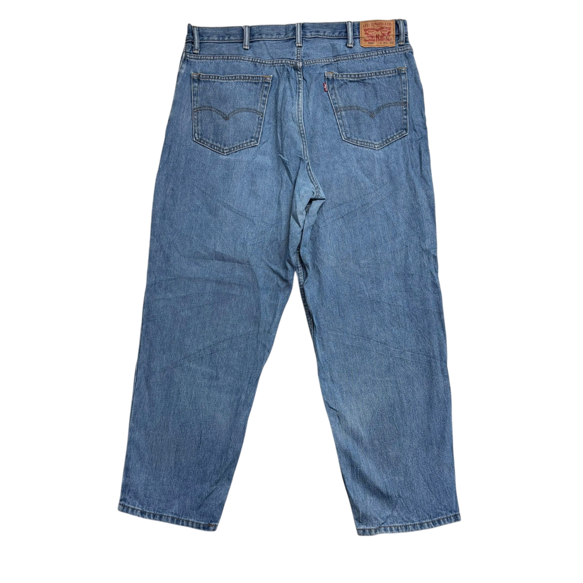 Levis 560 Jeans W40 L30 Mens Light Blue Baggy Relaxed Comfort Fit Denim (E)