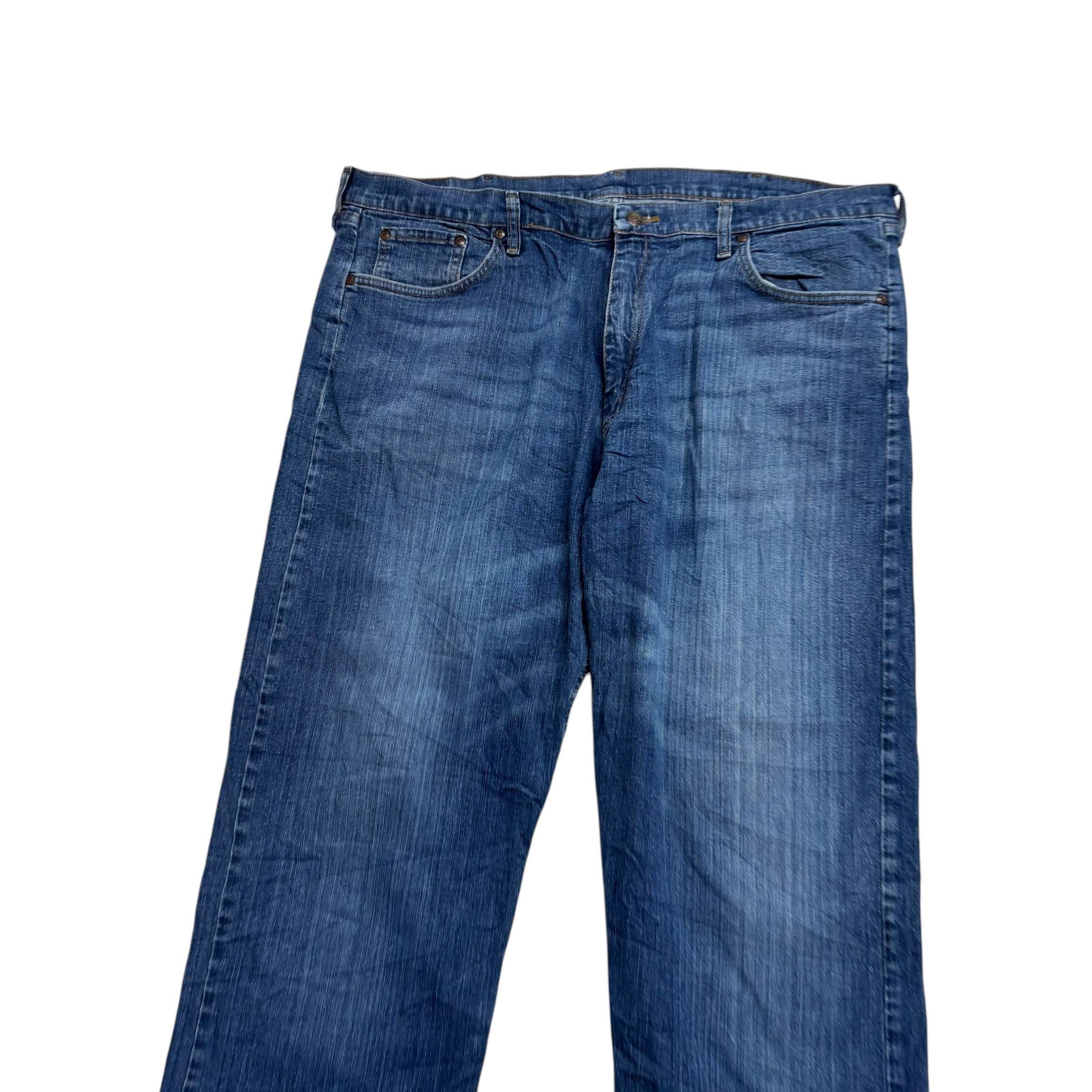 Wrangler Jeans W40 L30 Mens Mid Blue Relaxed Straight Fit Stretch Denim (E)