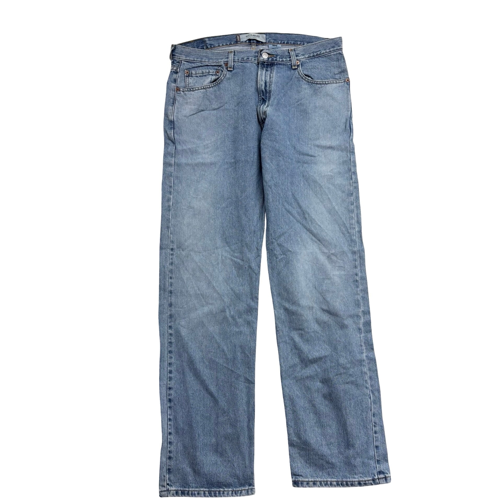 Levis 505 Jeans W36 L32 Mens Light Blue Regular Straight Fit Vintage Denim (E)