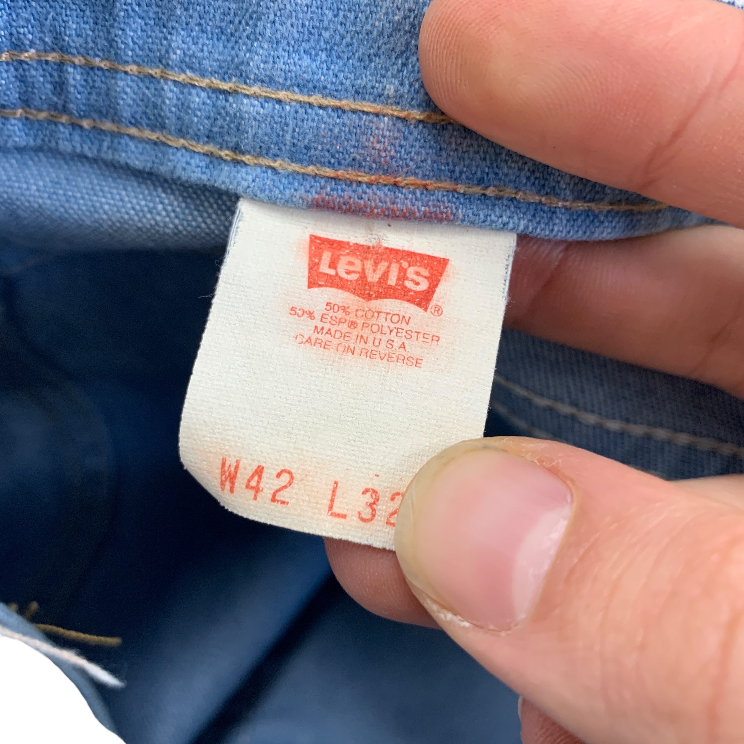 Levis Action Jeans W40 L28 Mens Light Blue Brown Tab Vintage 90s Made In USA