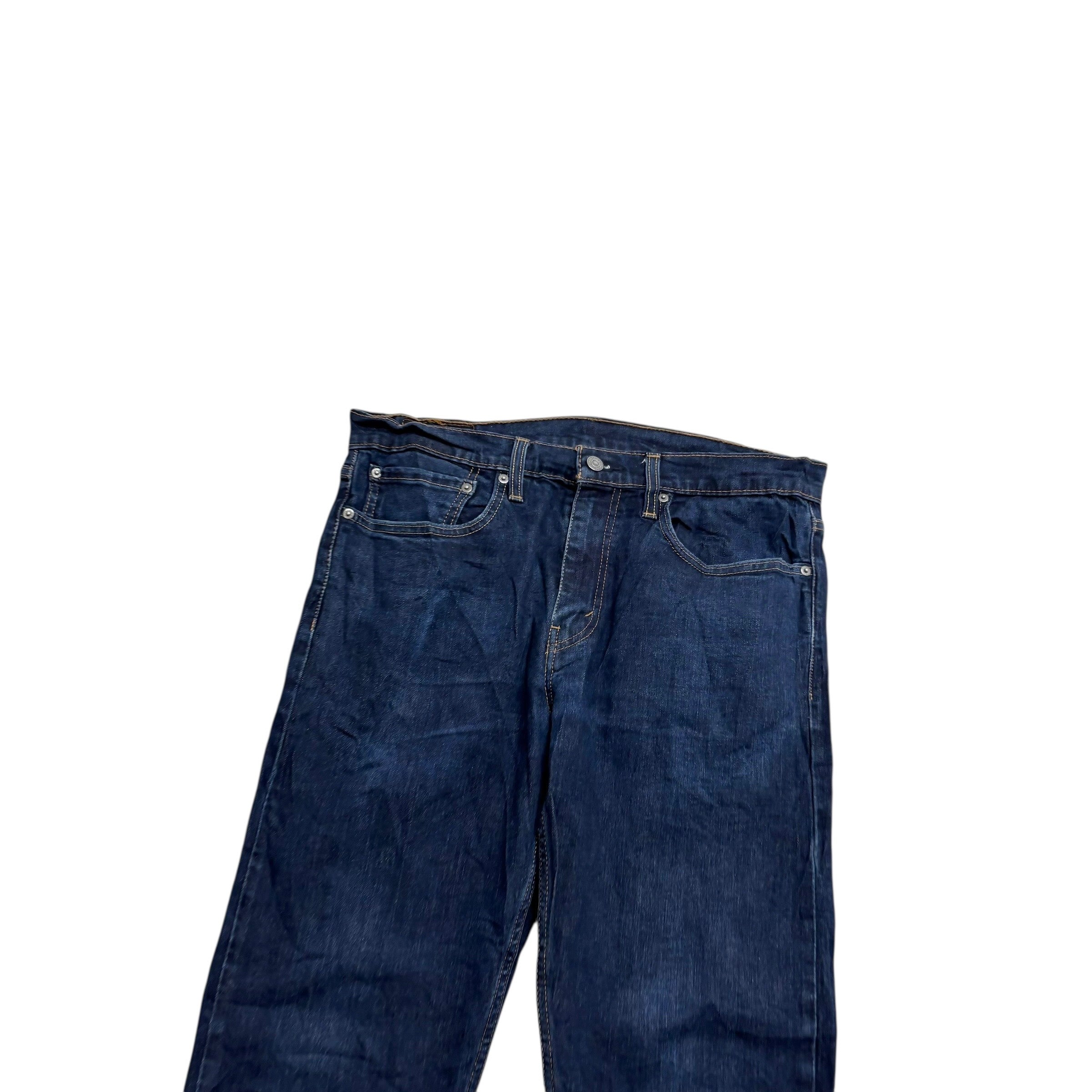 Levis 502 Jeans W34 L32 Mens Dark Blue Regular Tapered Fit Stretch Denim