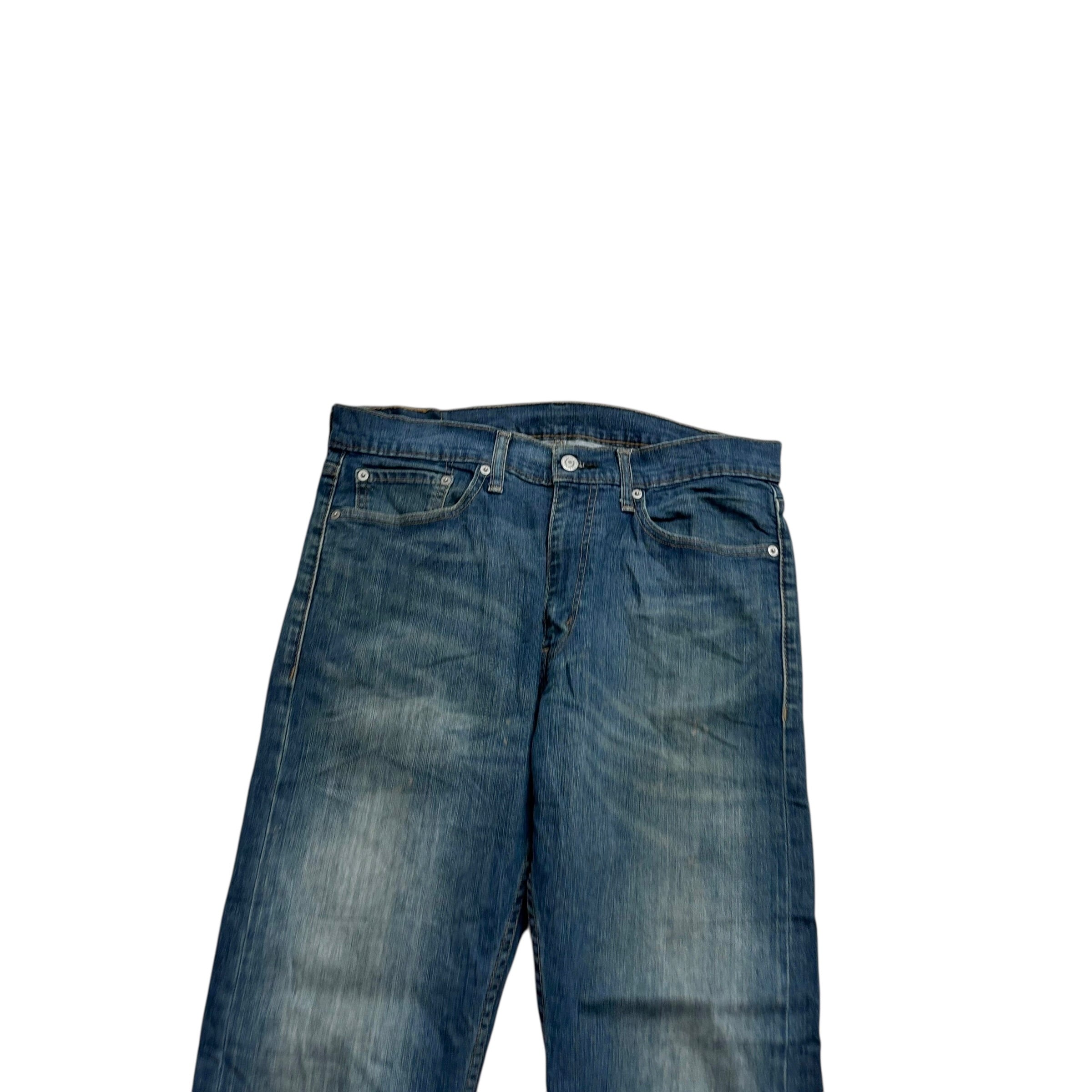 Levis 513 Jeans W34 L32 Mens Dark Blue Slim Straight Fit Stretch Denim (F)