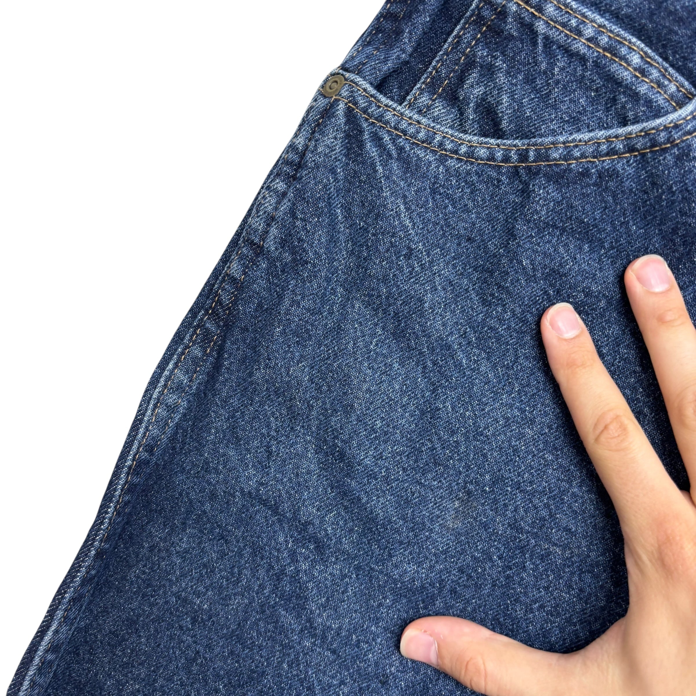 Wrangler Jeans W34 L32 Mens Dark Blue Regular Straight Fit Denim