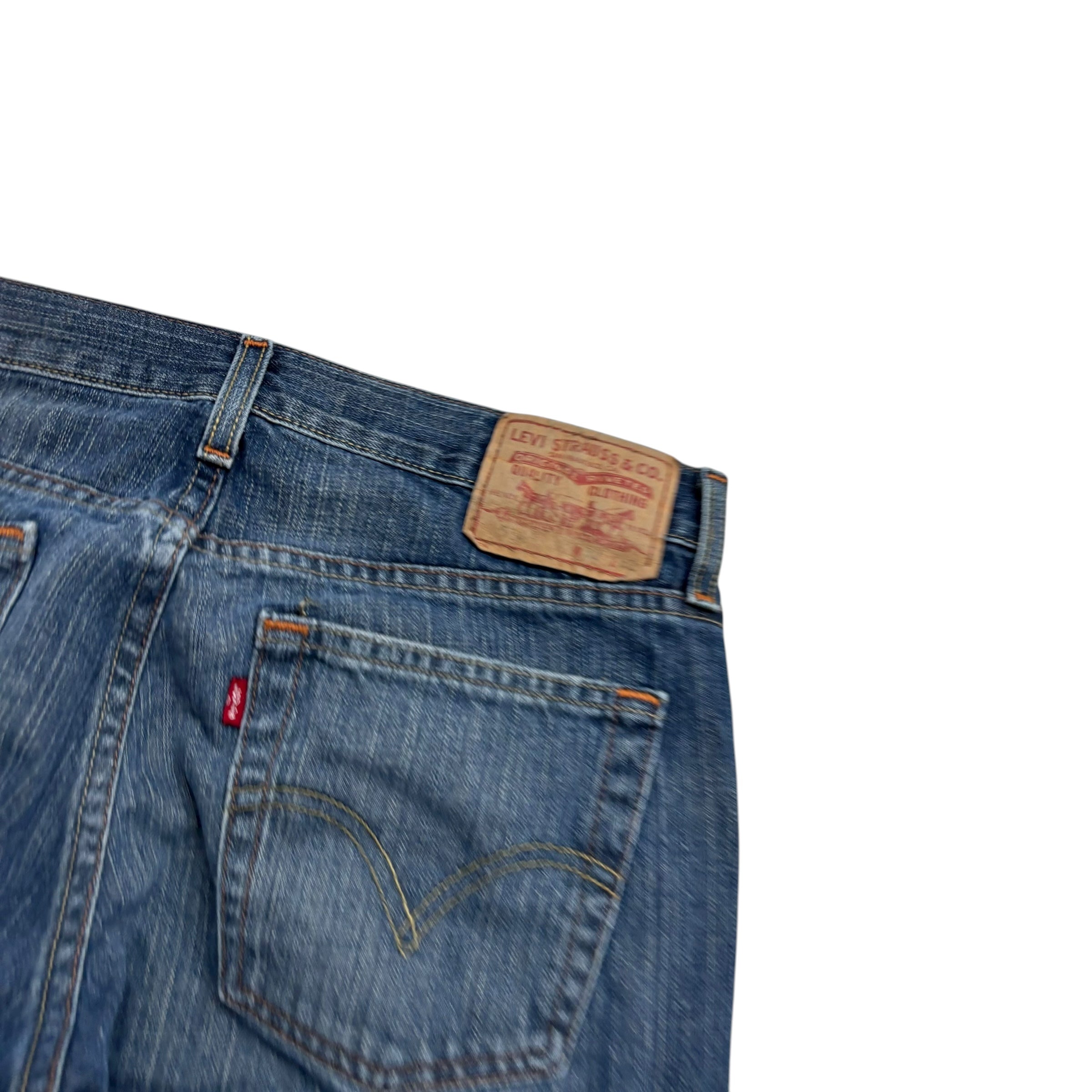 Levis 514 Jeans W32 L32 Mens Mid Blue Regular Straight Fit Vintage Denim