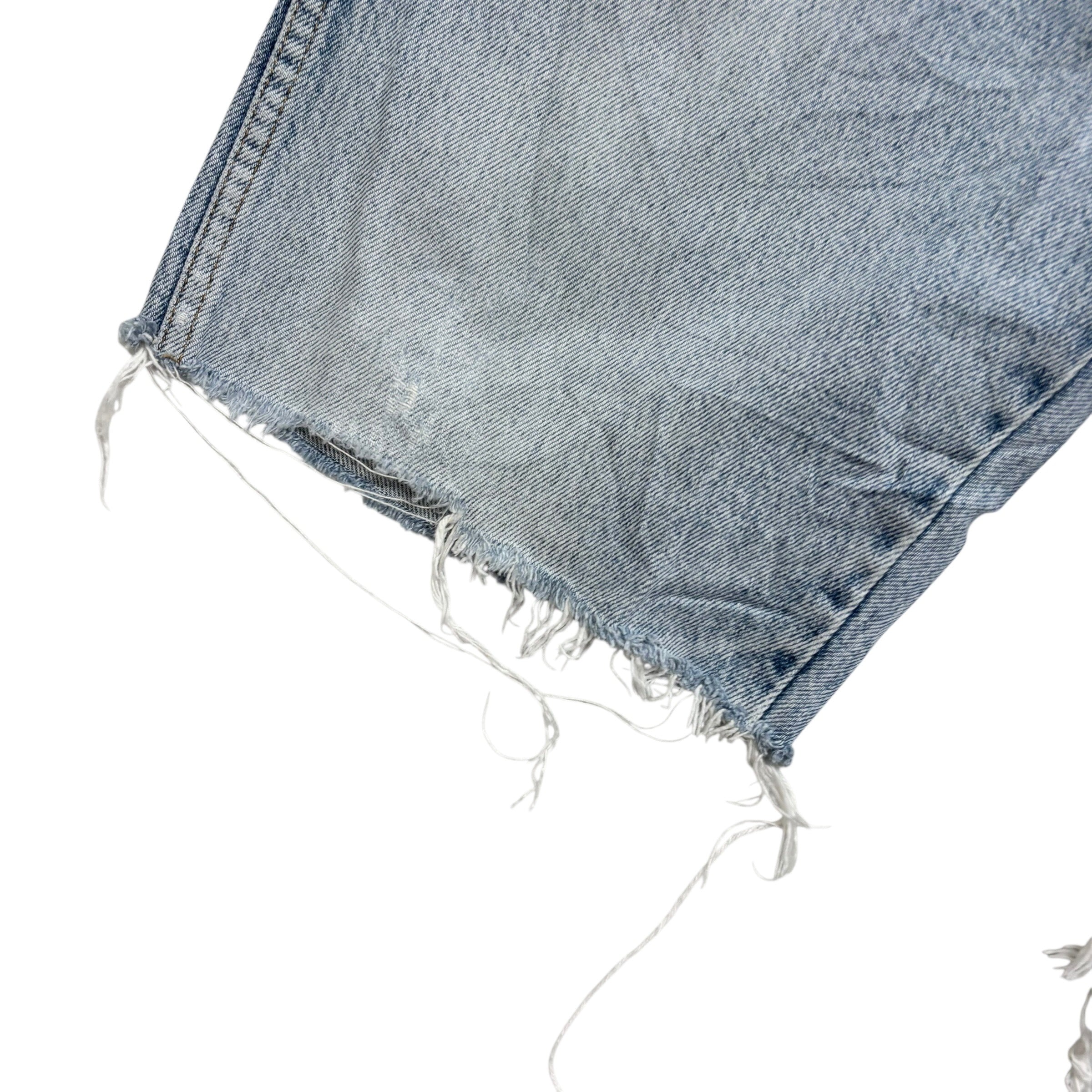 Wrangler Denim Shorts W34 Mens Light Blue Cut Off Jorts Regular Fit