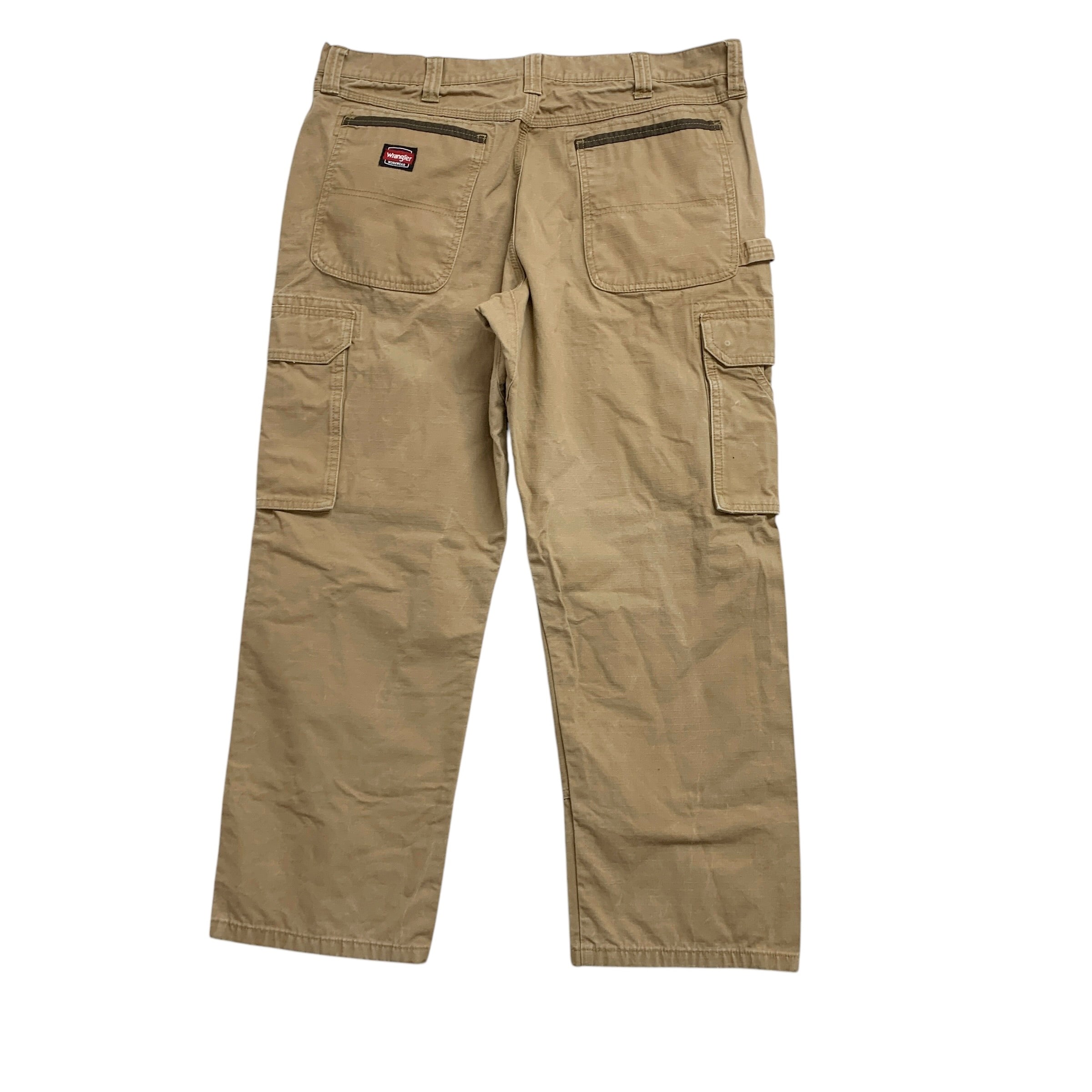 Wrangler Carpenter Pants W38 L29 Mens Beige Tan Baggy Relaxed Trousers