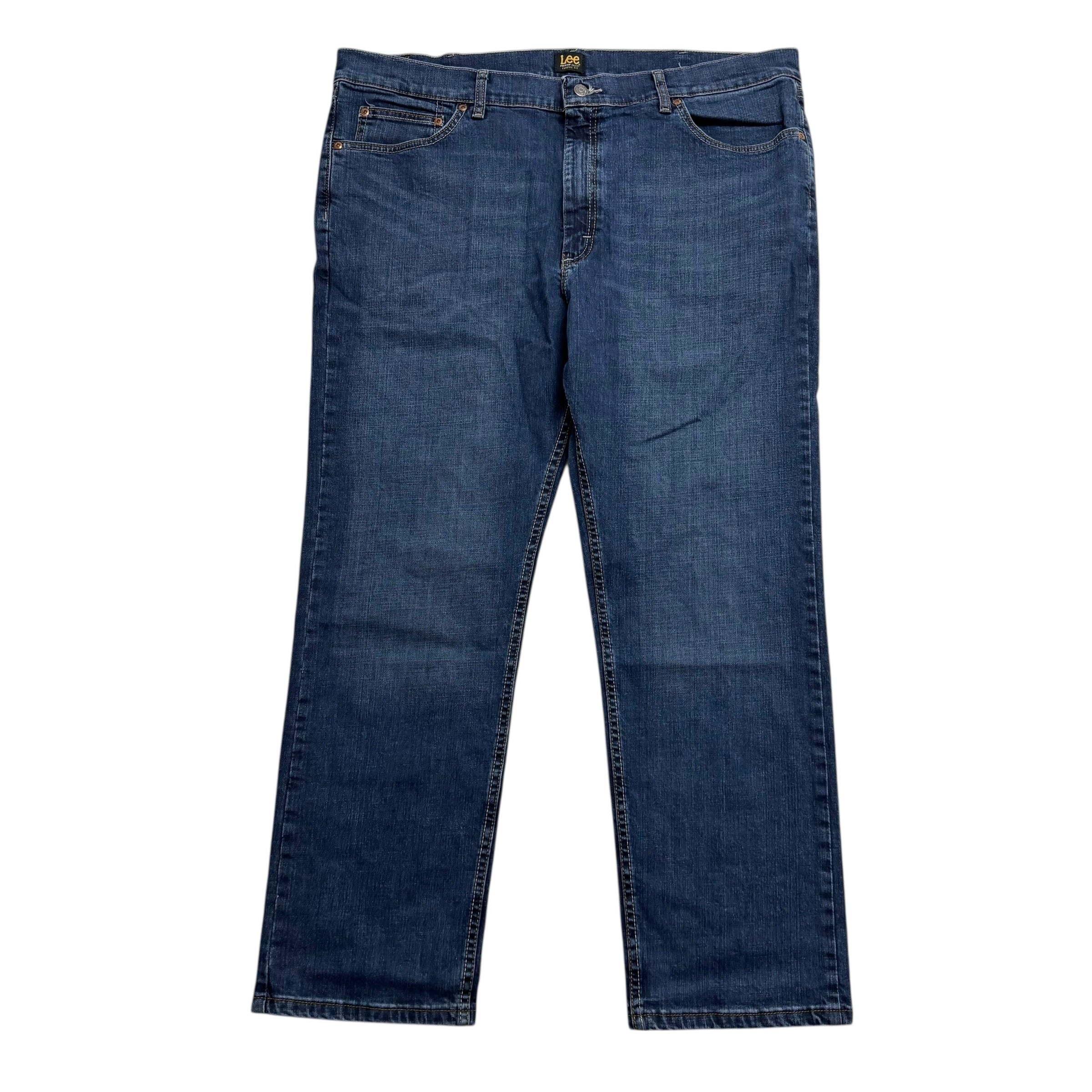 Lee Jeans W42 L30 Mens Dark Blue Regular Straight Fit Stretch Denim (E)