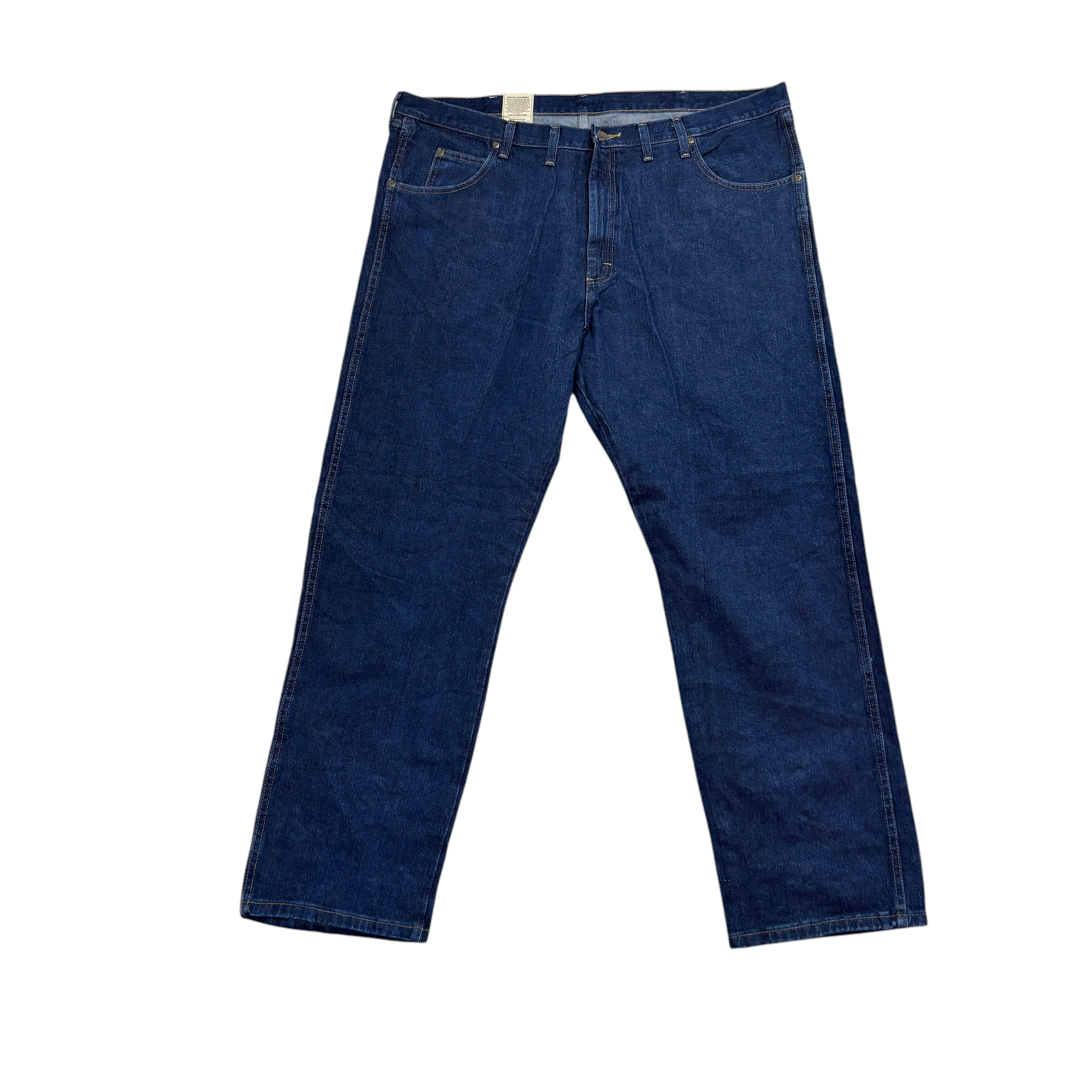 Wrangler Jeans W44 L32 Mens Dark Blue Relaxed Straight Fit Vintage Denim (E)