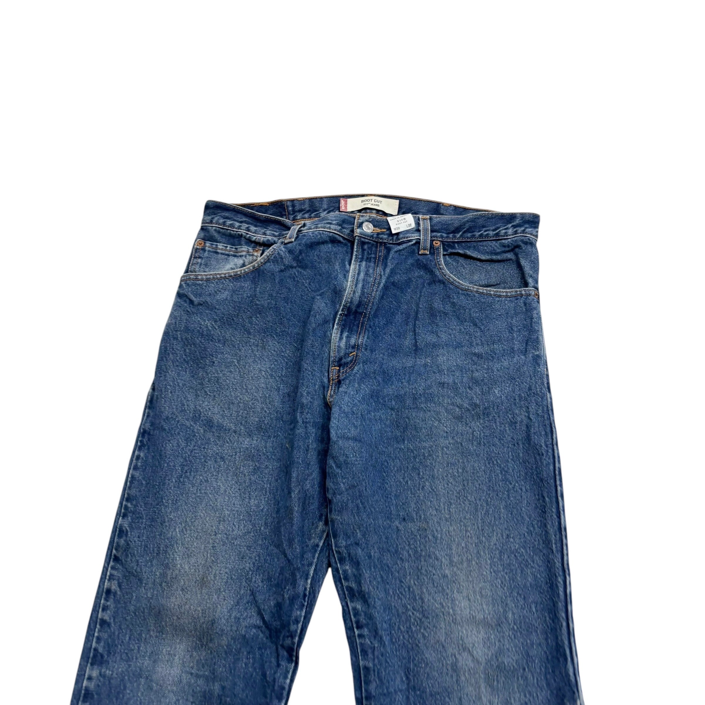 Levis 517 Jeans W38 L32 Mens Mid Blue Regular Bootcut Fit Vintage Denim
