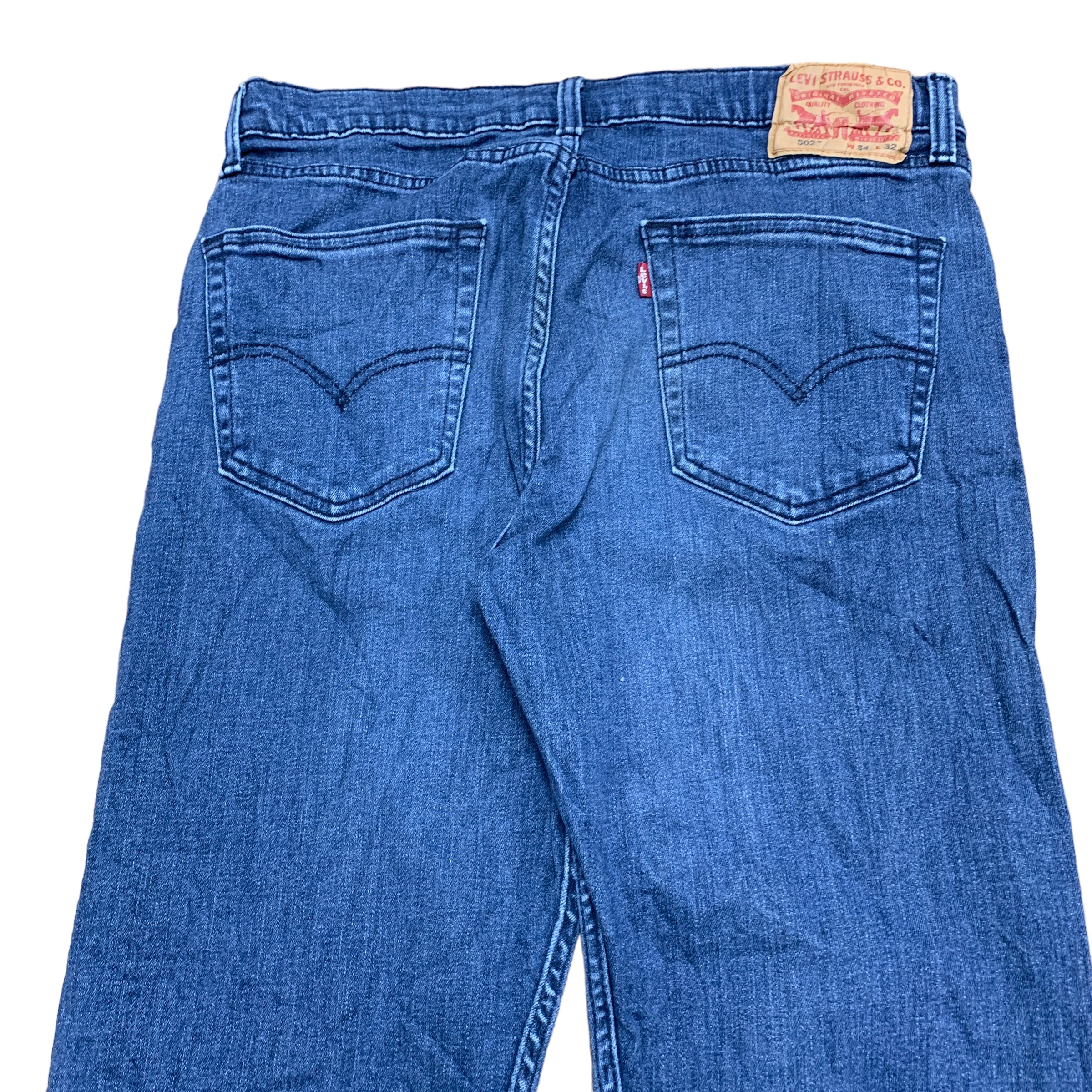 Levis 502 Jeans W34 L31 Mens Blue Regular Taper Fit Stretch Denim