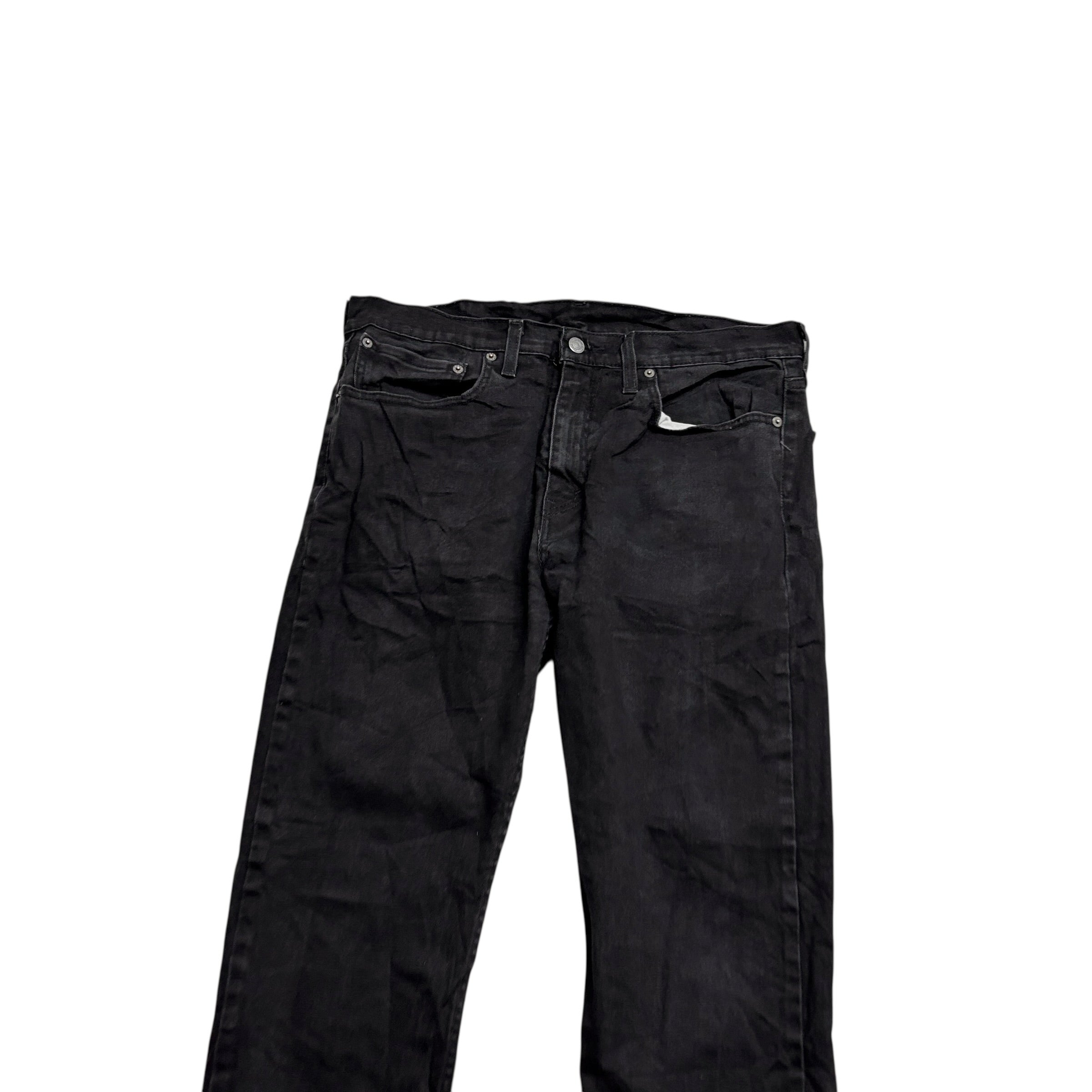Levis 502 Jeans W34 L30 Mens Black Regular Tapered Fit Stretch Denim (E)
