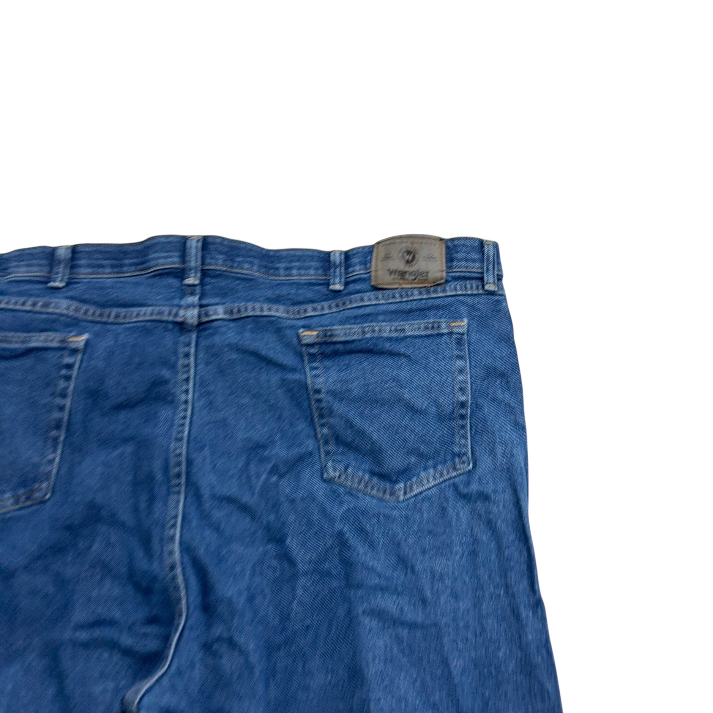 Wrangler Jeans W48 L30 Mens Mid Blue Regular Straight Fit Stretch Denim (E)