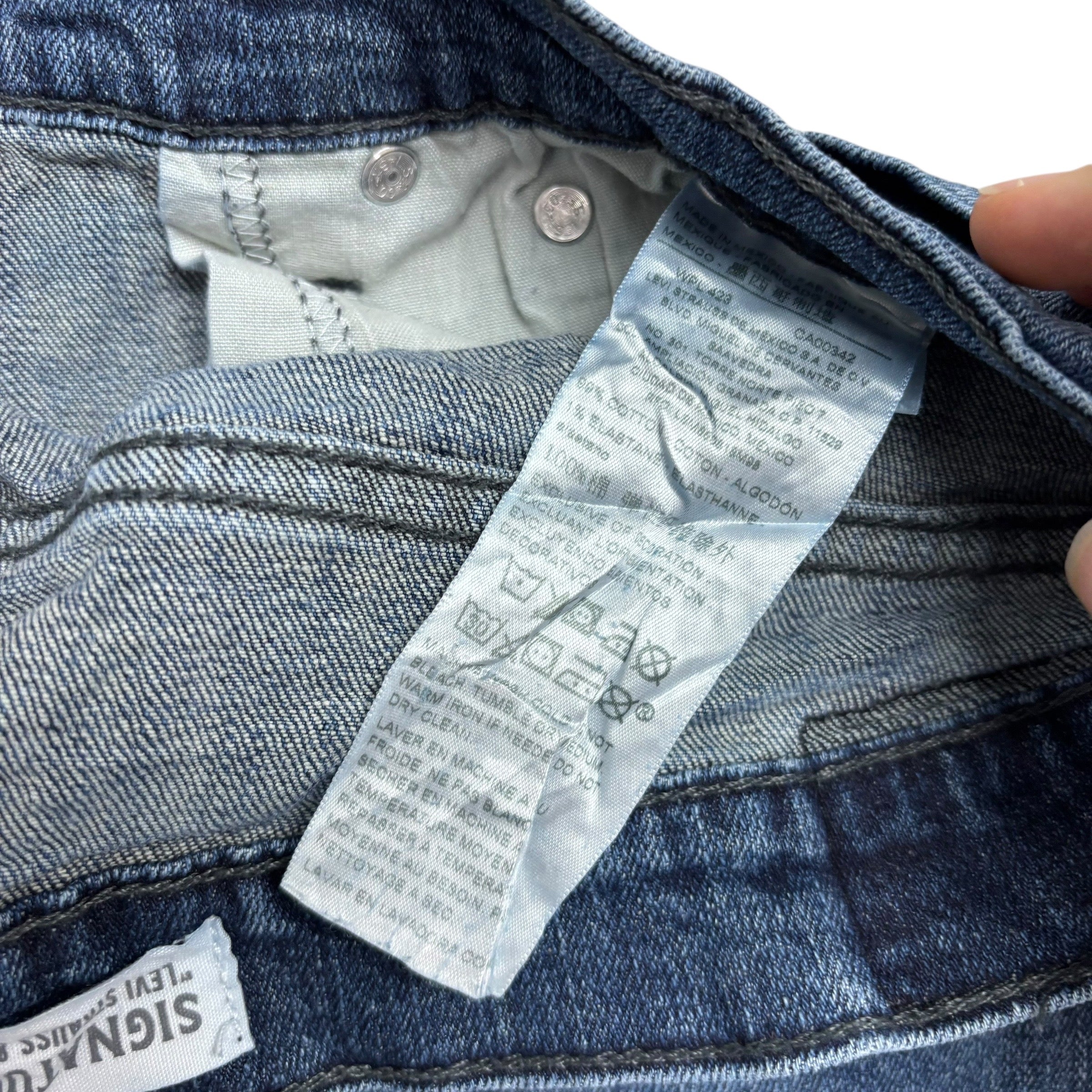 Levis Signature Jeans W34 L34 Mens Navy Blue Athletic Taper Fit Stretch (E)