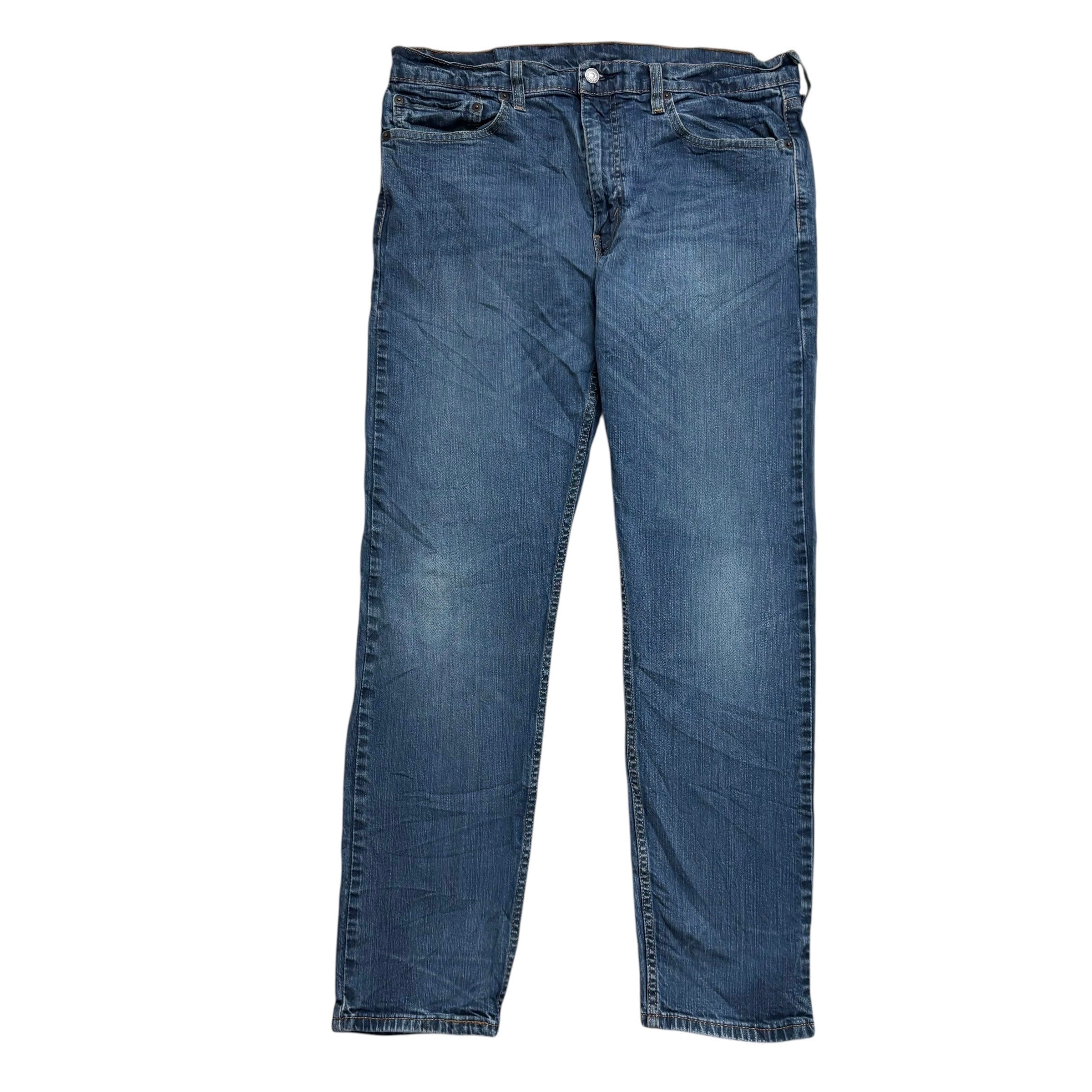 Levis 502 Jeans W36 L32 Mens Mid Blue Regular Tapered Fit Stretch Denim (E)
