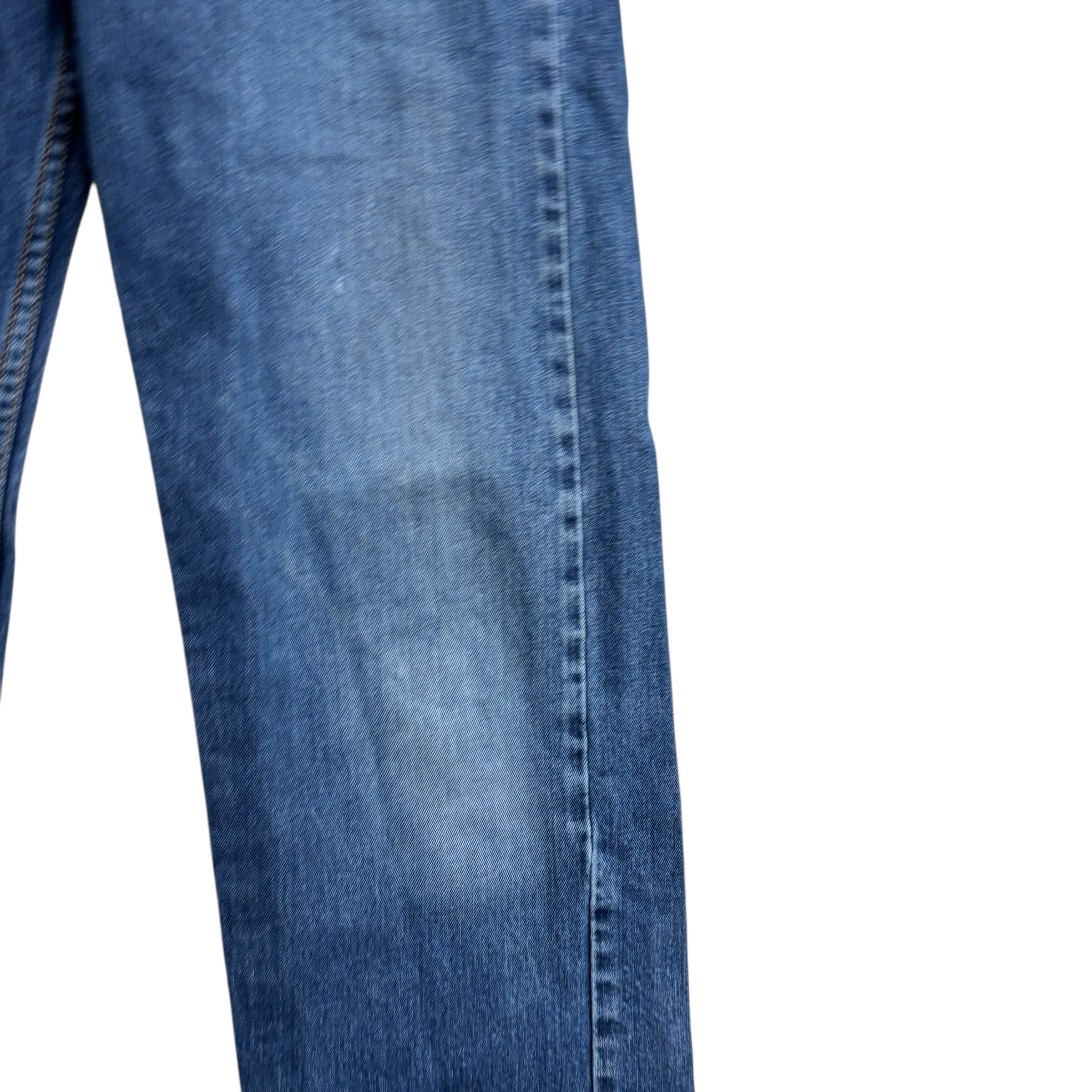 Levis 505 Jeans W34 L34 Mens Mid Blue Regular Straight Fit Stretch Denim (F)