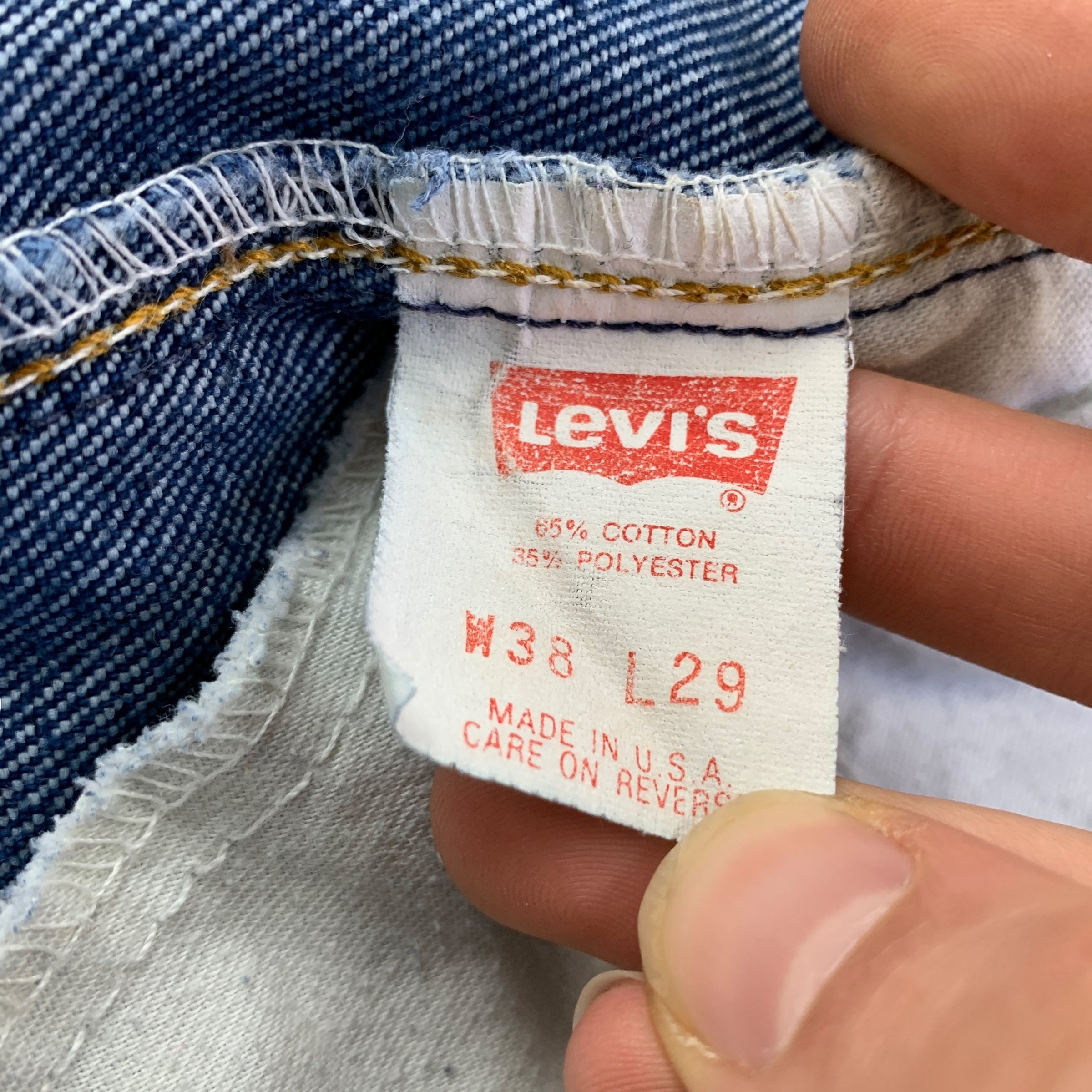 Levis Jeans W38 L29 Mens Mid Blue Vintage 90s Made In USA Denim