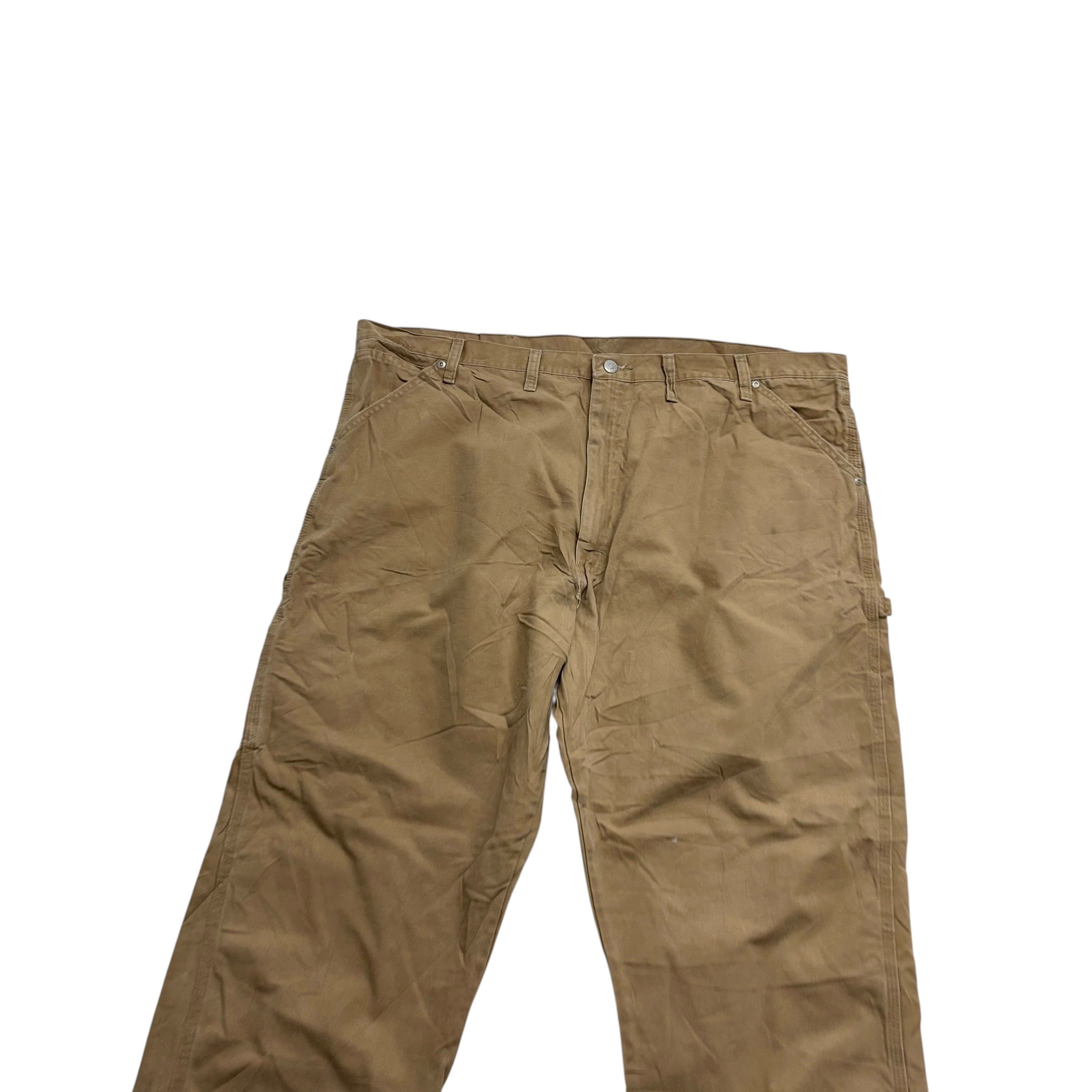 Wrangler Carpenter Pants W44 L32 Mens Tan Relaxed Straight Fit Trousers