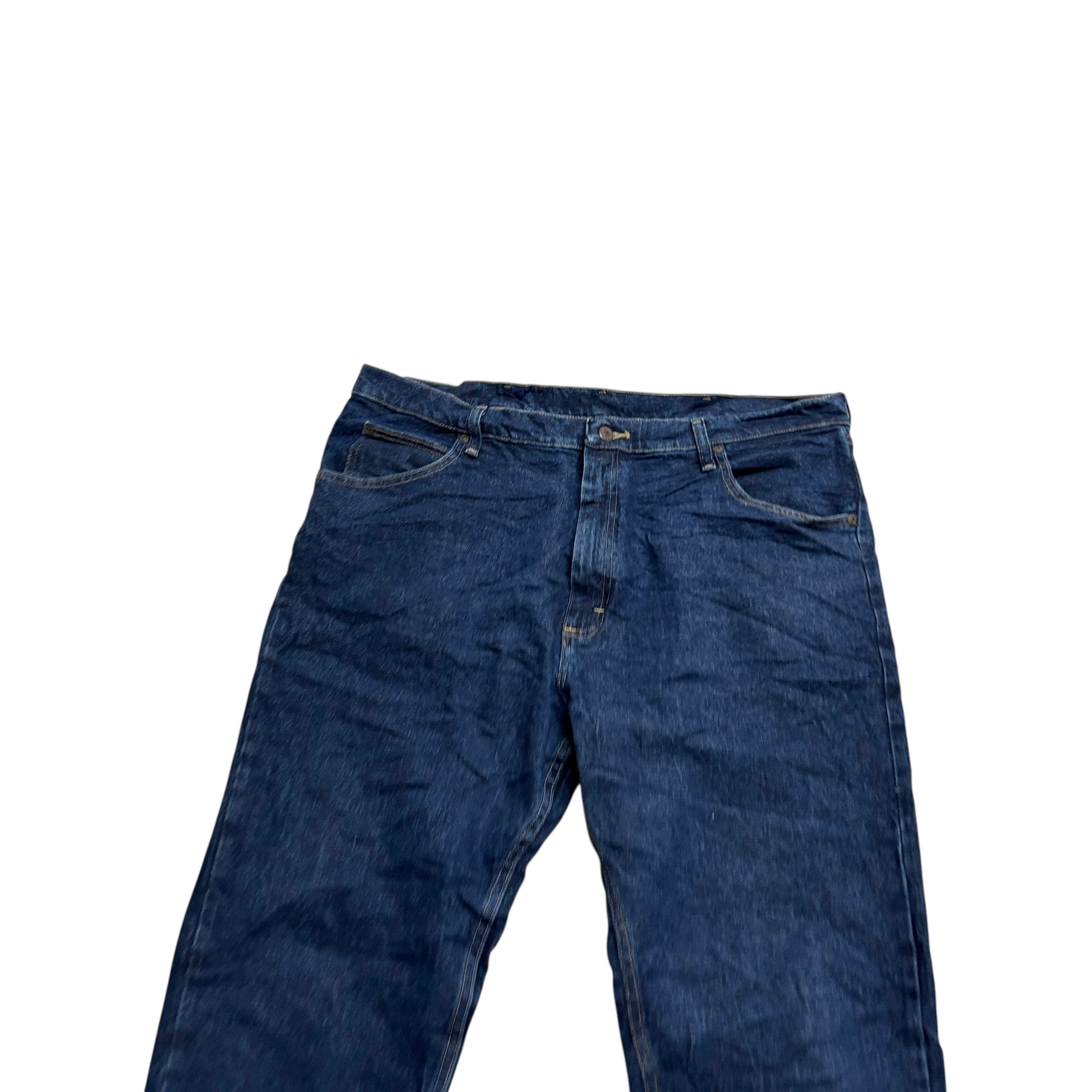 Wrangler Jeans W38 L32 Mens Dark Blue Regular Straight Fit Denim (E)