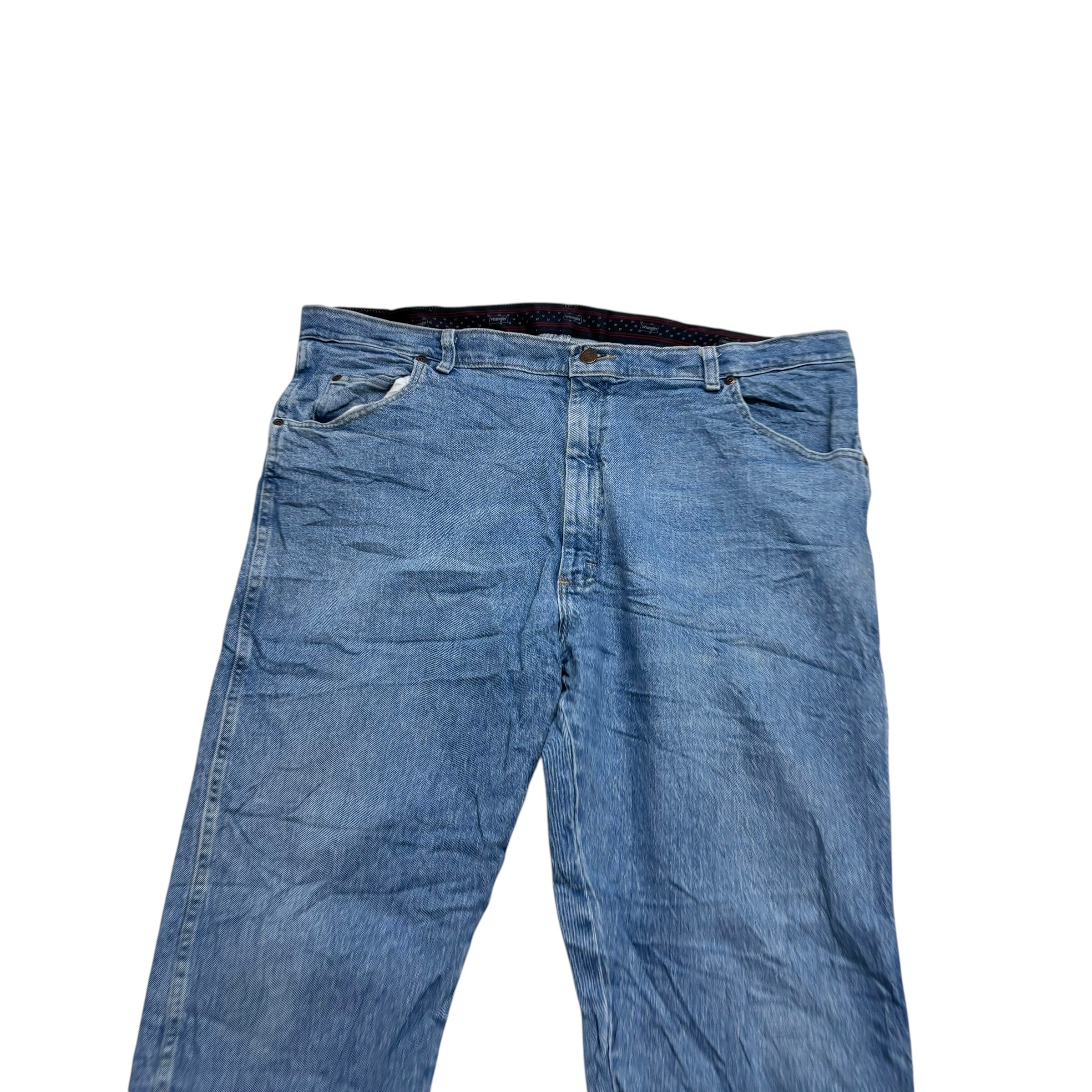 Wrangler Jeans W42 L32 Mens Light Blue Regular Straight Fit Stretch Denim (F)