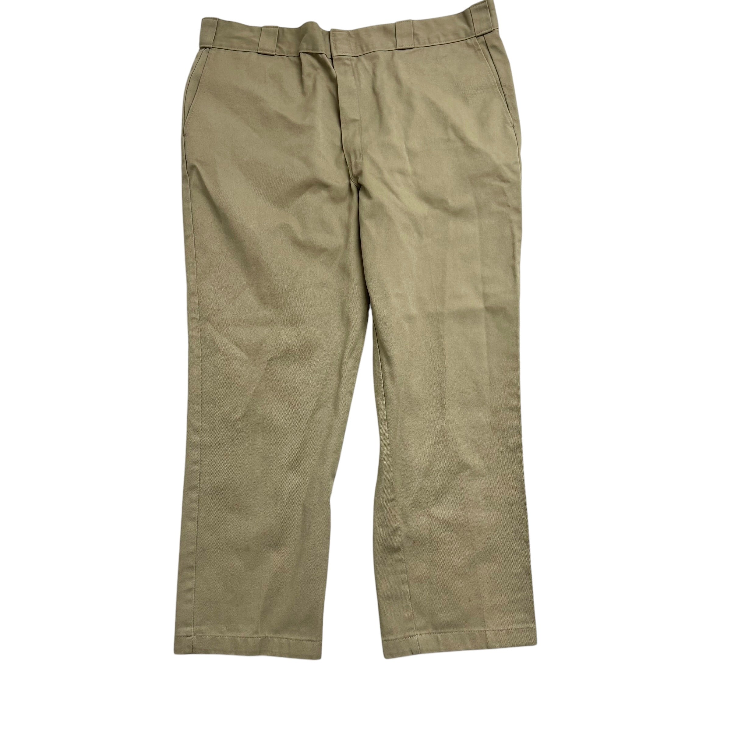 Dickies 874 Trousers W42 L30 Mens Beige Khaki Pants Original Fit Workwear
