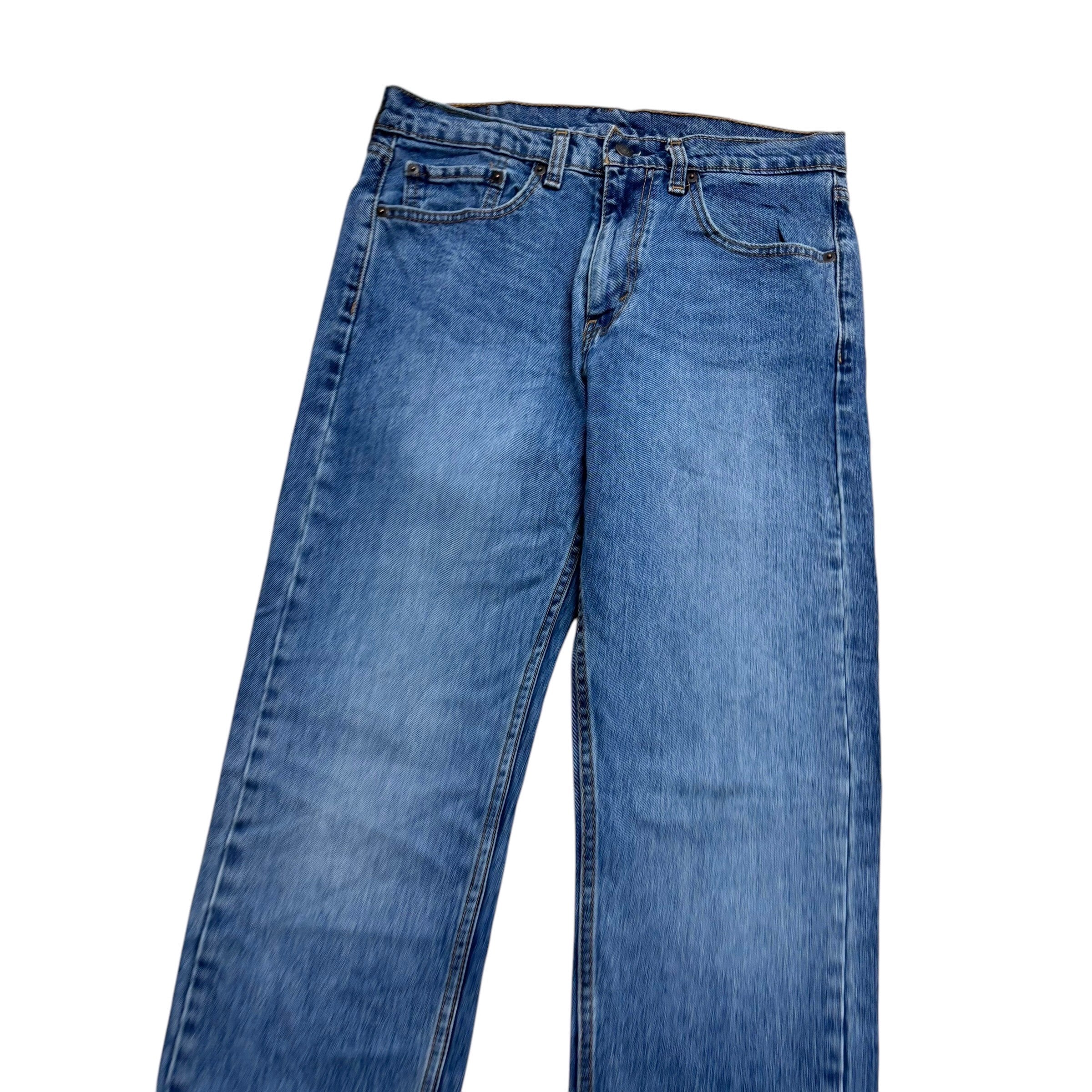 Levis 505 Jeans W30 L32 Mens Mid Blue Regular Straight Fit Stretch Denim (E)