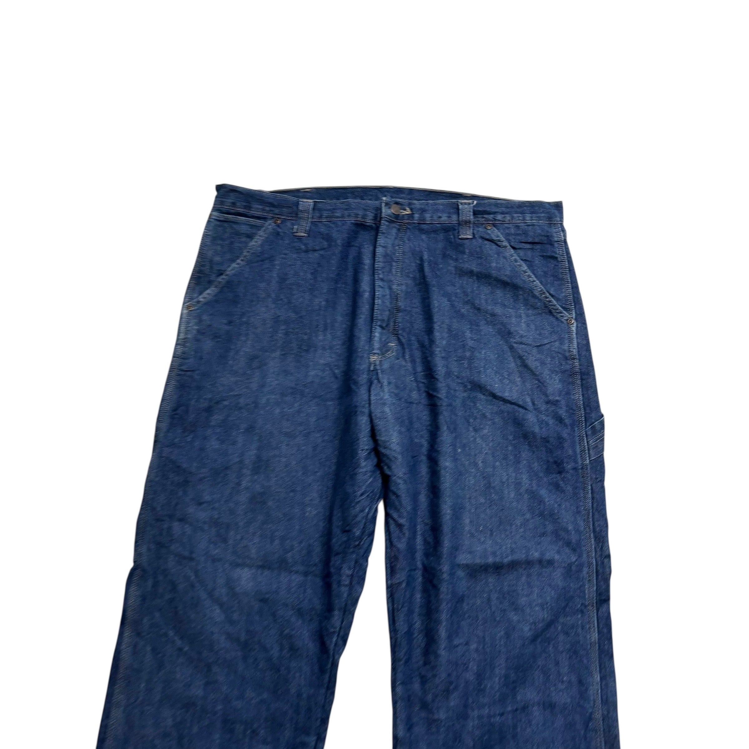 Wrangler Carpenter Jeans W40 L30 Mens Dark Blue Relaxed Straight Fit Denim (E)