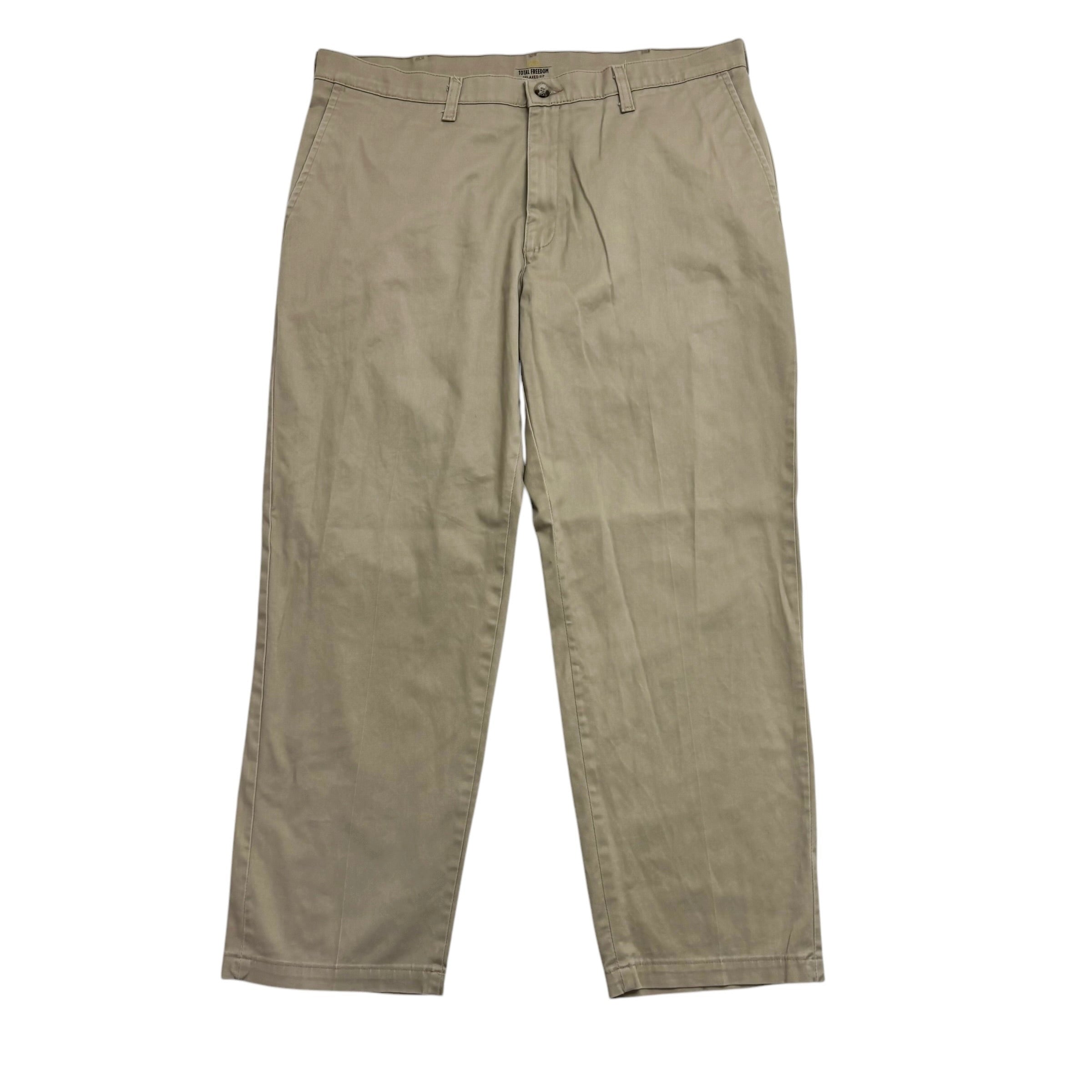 Lee Trousers W36 L30 Mens Beige Khaki Relaxed Fit Total Freedom Pants (E)